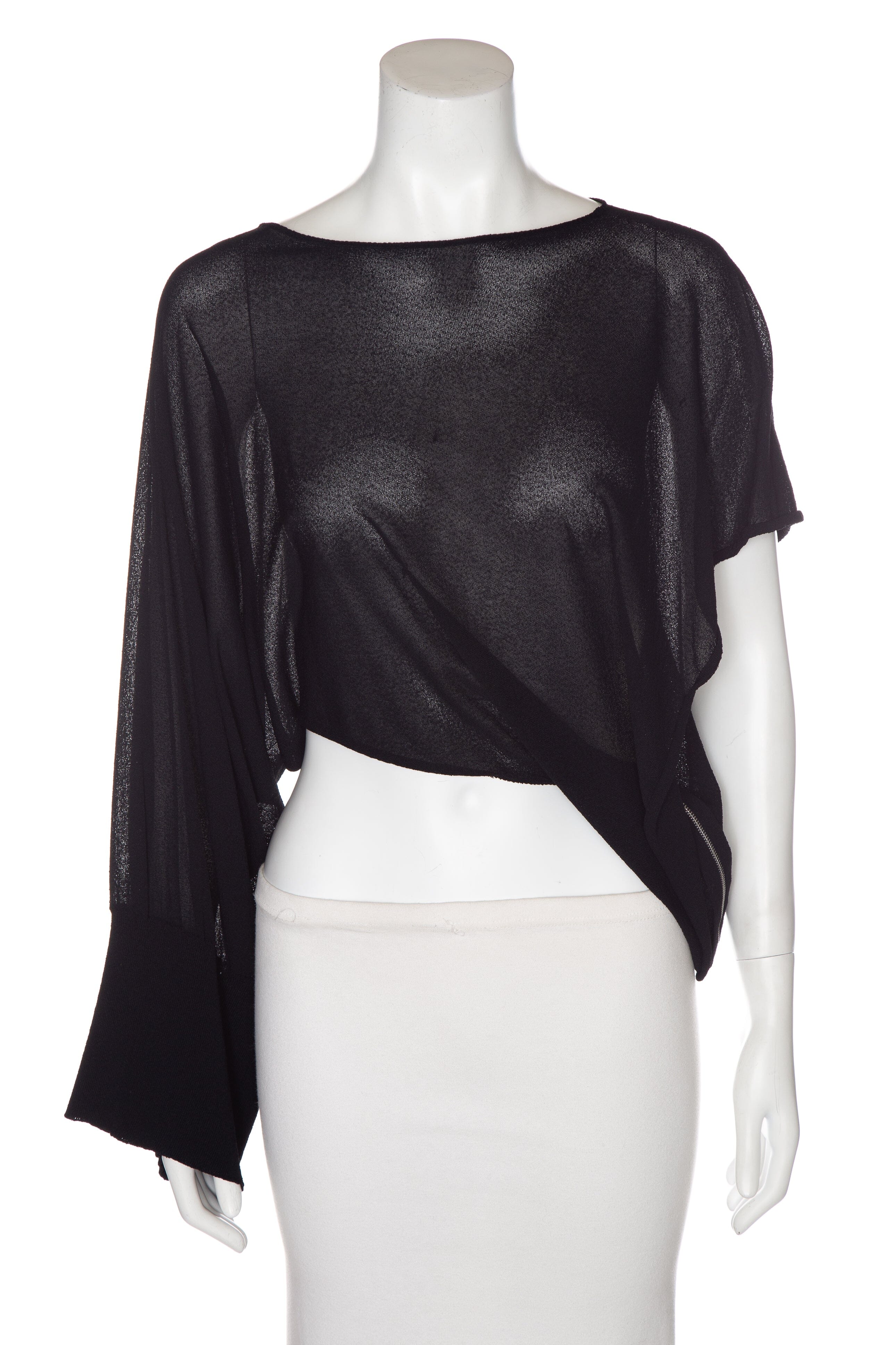 Chanel Vintage Black Single Long Sleeve Poncho SZ S