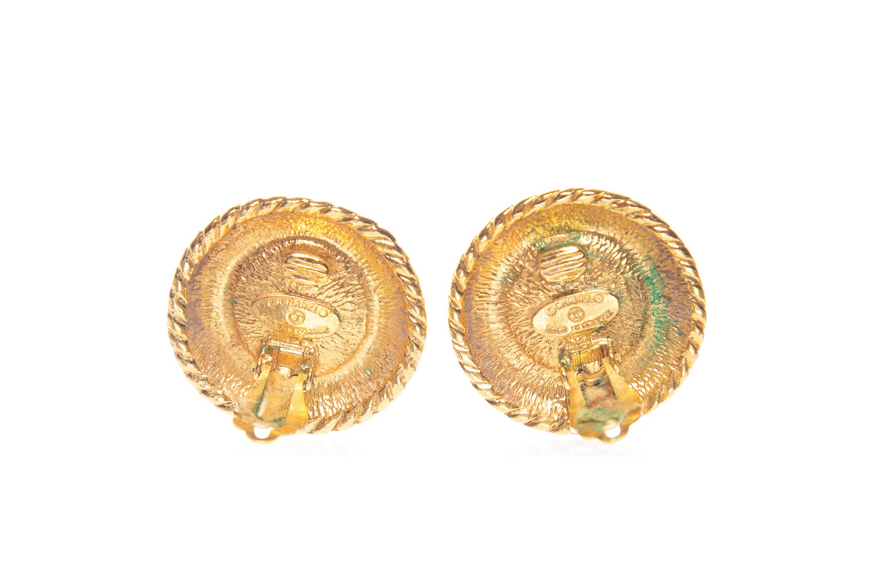 Chanel VIntage Gold Braid & Pearl Clip Earrings - Image 3