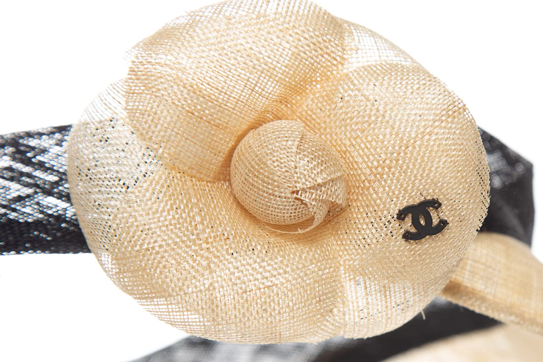 Chanel Vintage Natural Camila Visor SZ 57 - Image 5