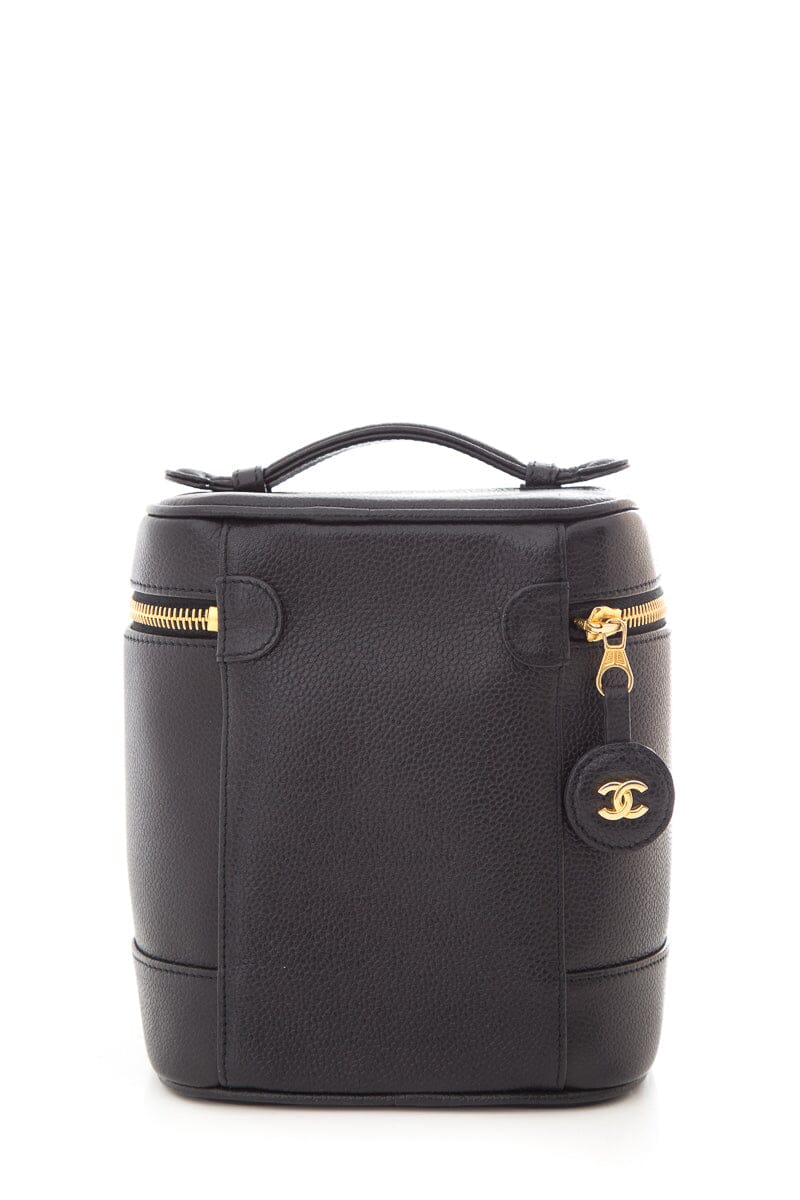 Chanel Vnitage 1996/97 Black Caviar Coco Mark Vertical Vanity Bag - Image 3