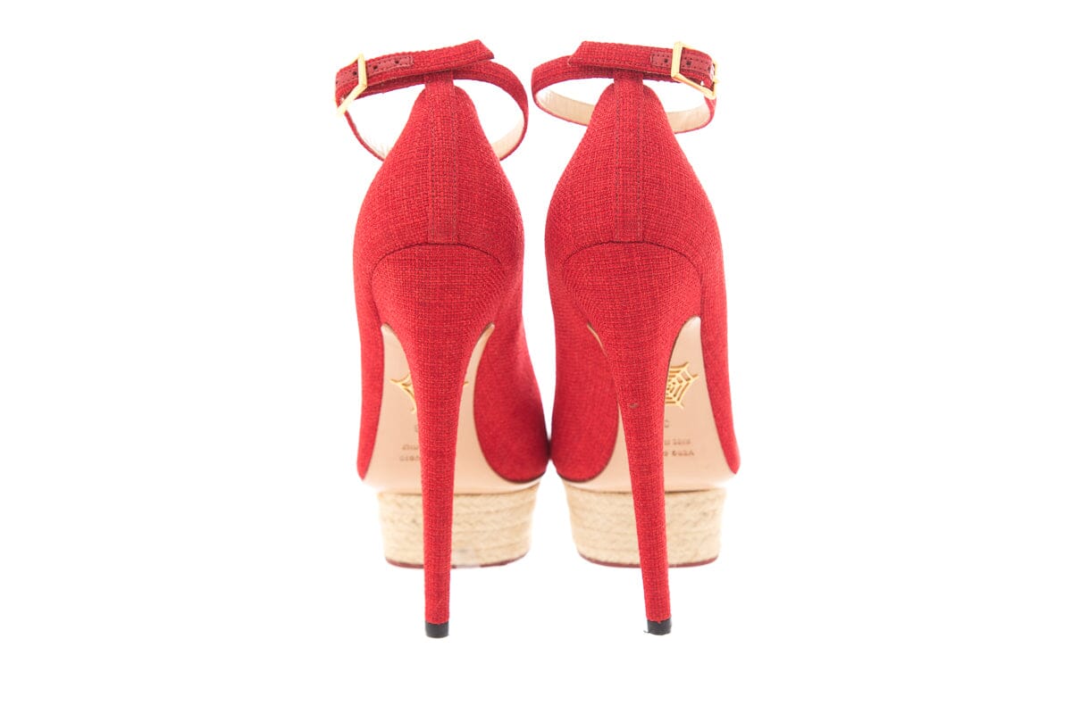 Charlotte Olympia Red Platform Pump SZ 38 - Image 4