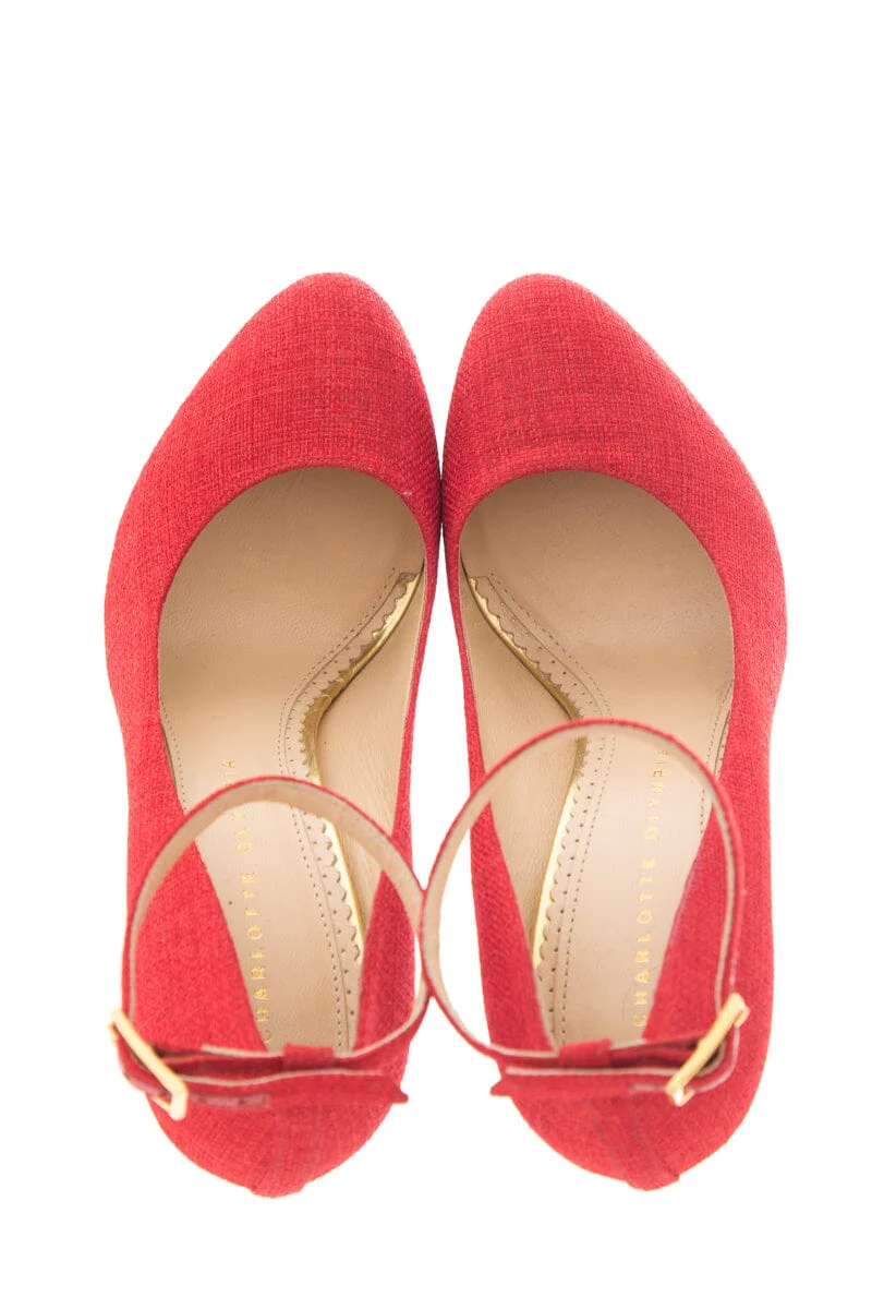 Charlotte Olympia Red Platform Pump SZ 38 - Image 5