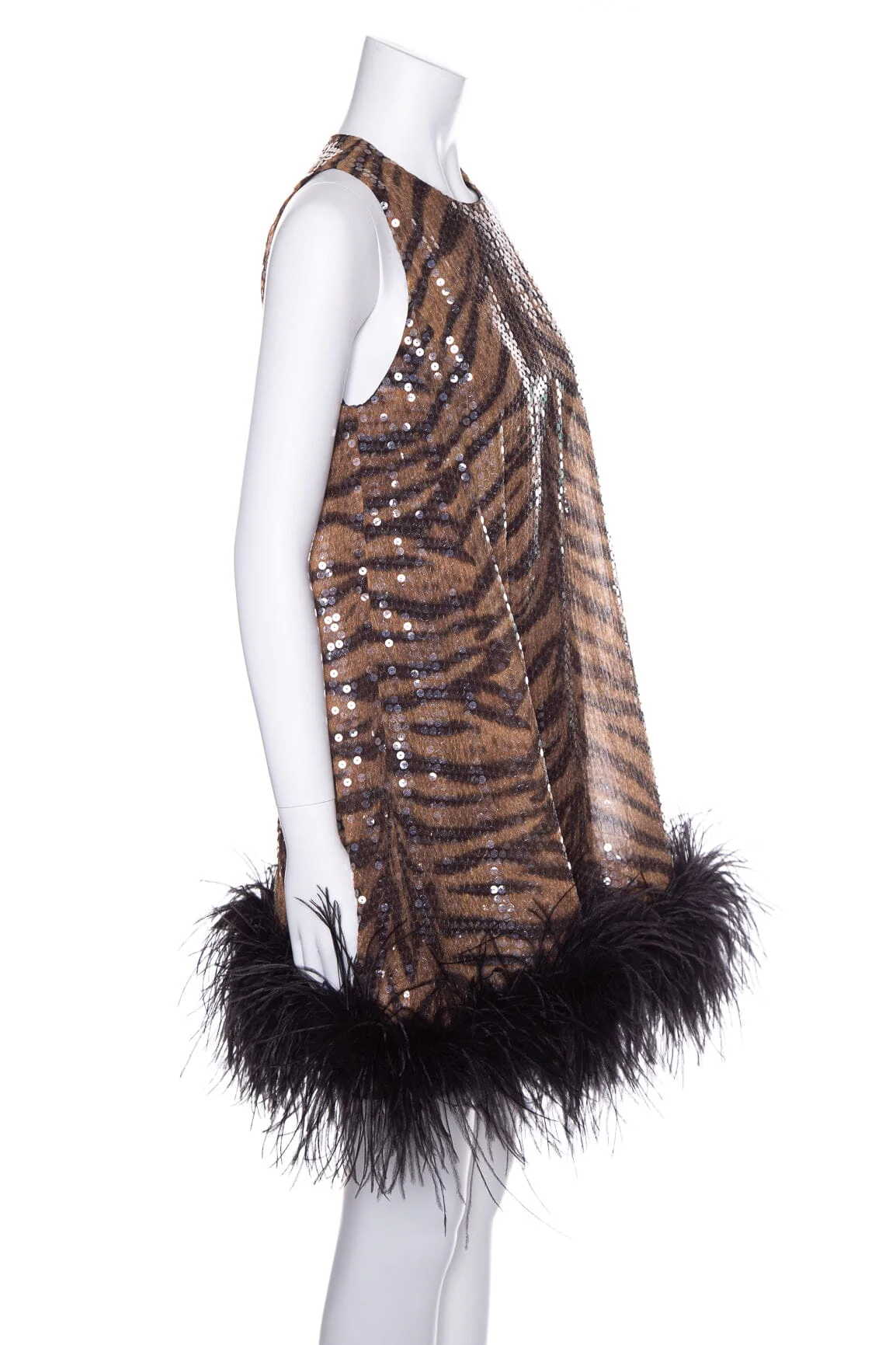 Chicago Tiger Print Sequin Mini Dress SZ N/A - Image 2