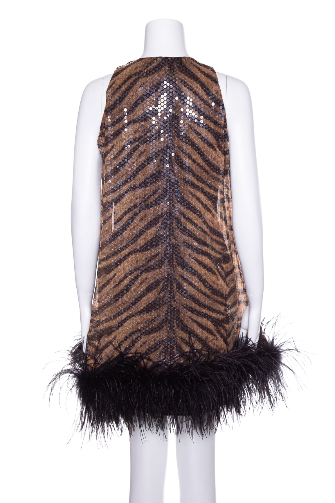 Chicago Tiger Print Sequin Mini Dress SZ N/A - Image 3