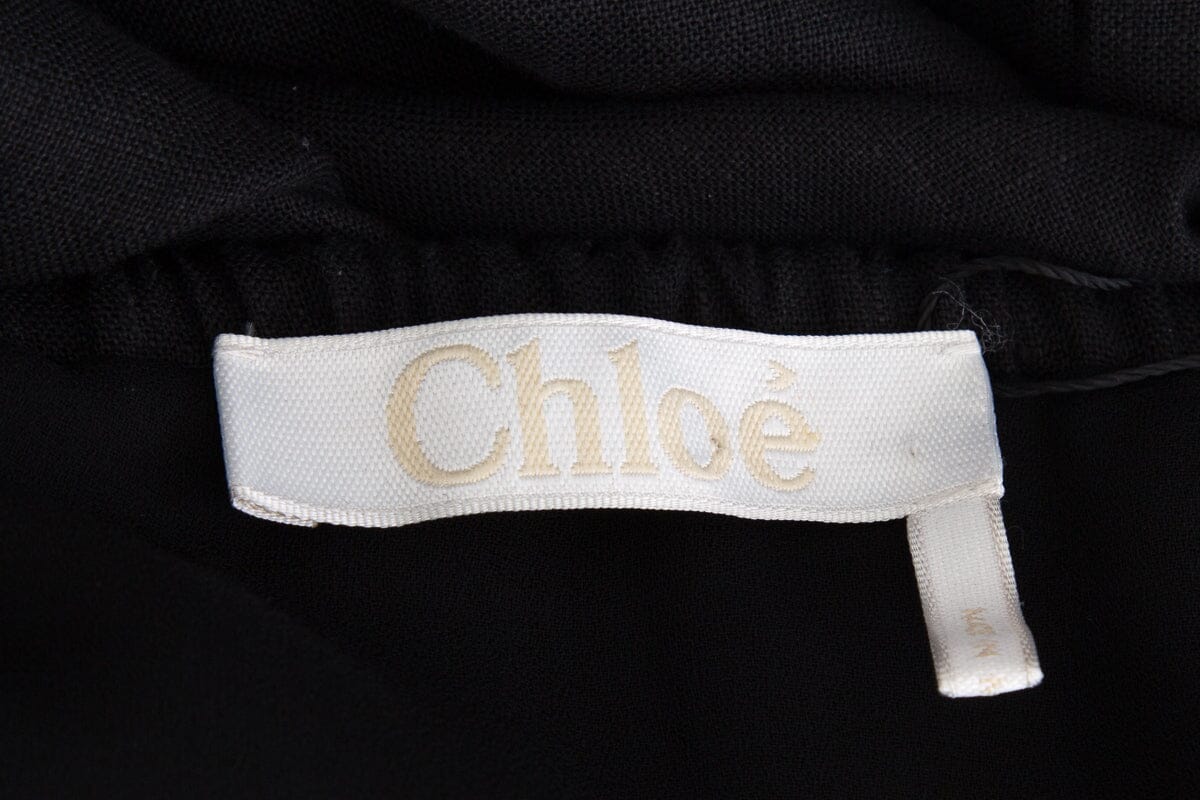 Chloe Black Linen Sleeveless Maxi Dress SZ 44 - Image 4