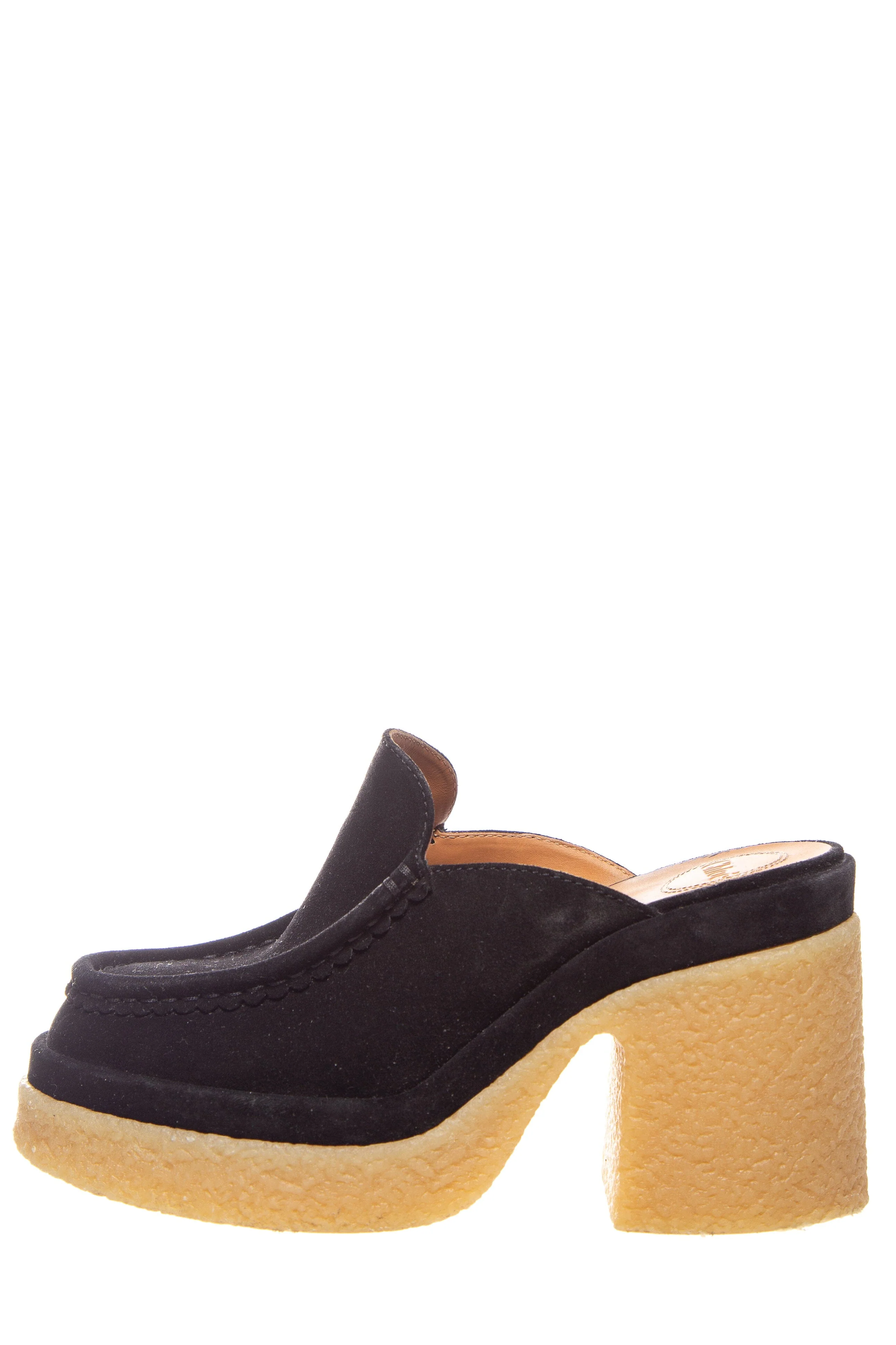Chloe Black Suede Jamie Platform Mules SZ 38