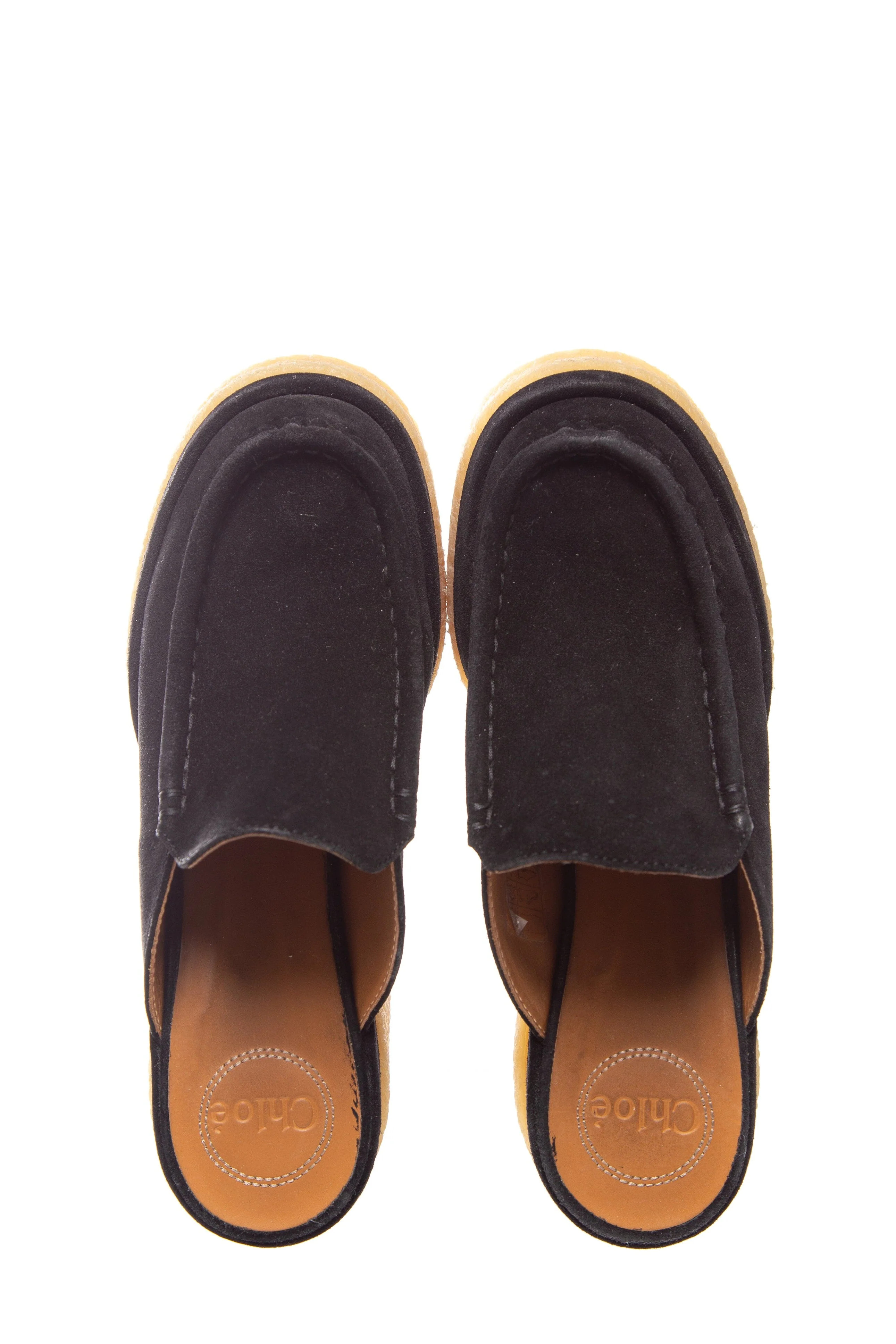 Chloe Black Suede Jamie Platform Mules SZ 38 - Image 2