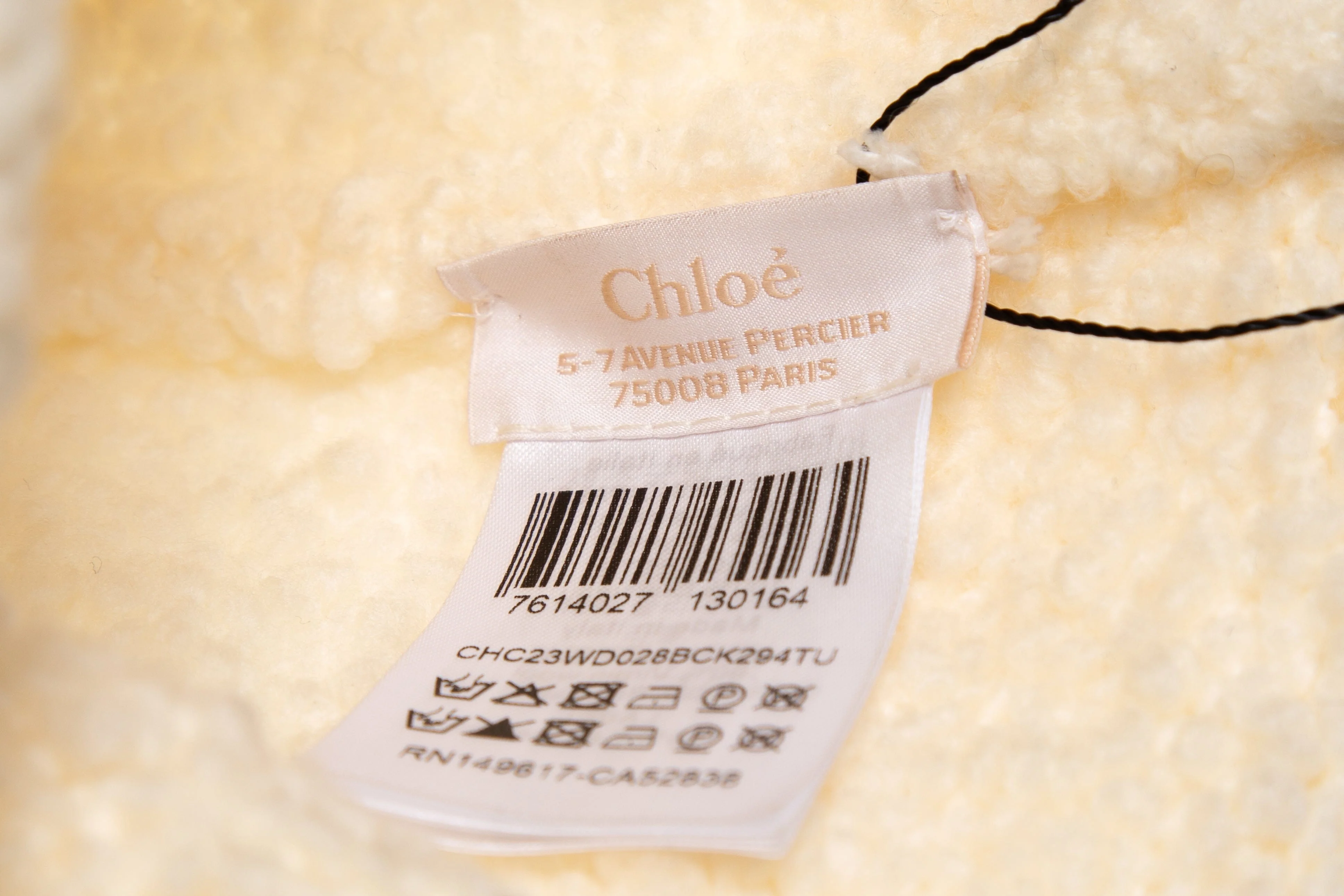Chloe Cream Curly Wool Beanie - Image 3
