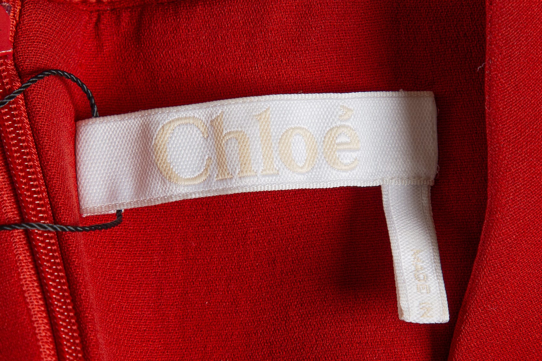 Chloe Orange Chiffon Belted Dress SZ 34 - Image 4