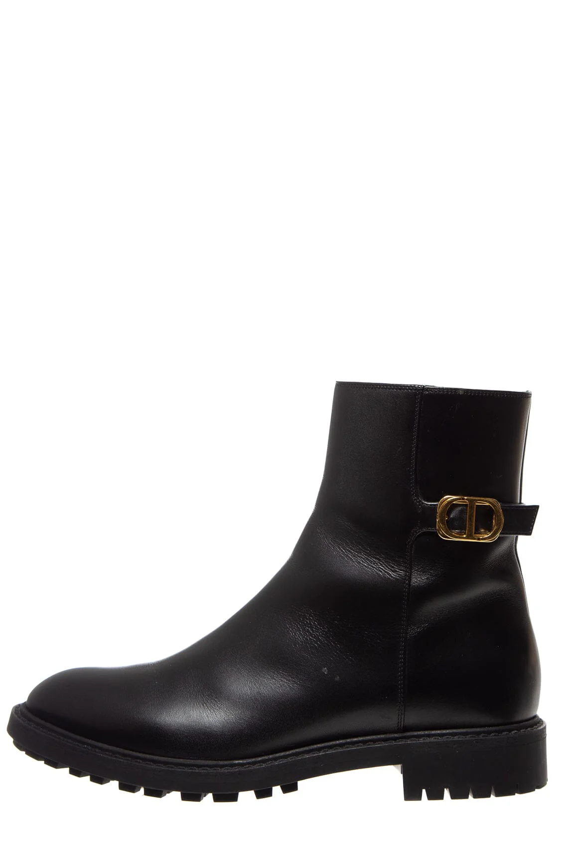 Christian Dior Black Leather Moto Boots SZ 39.5