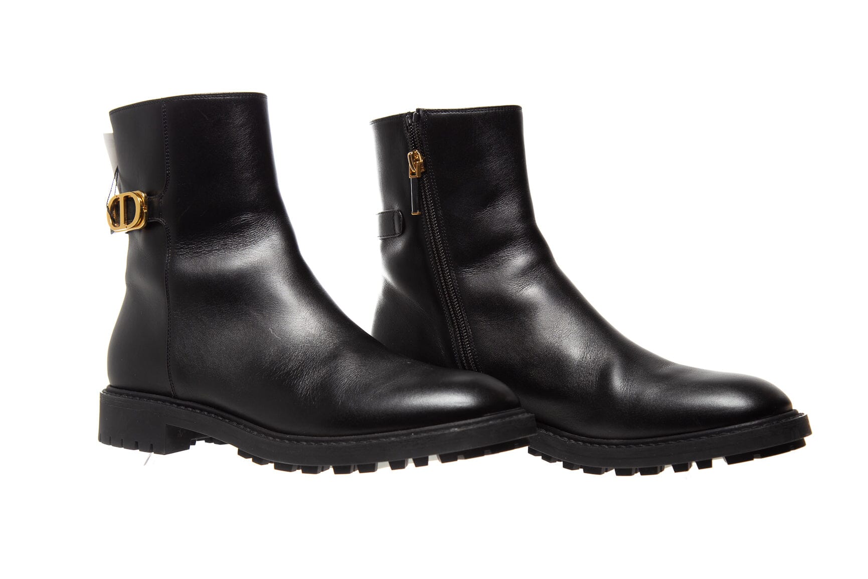 Christian Dior Black Leather Moto Boots SZ 39.5 - Image 3
