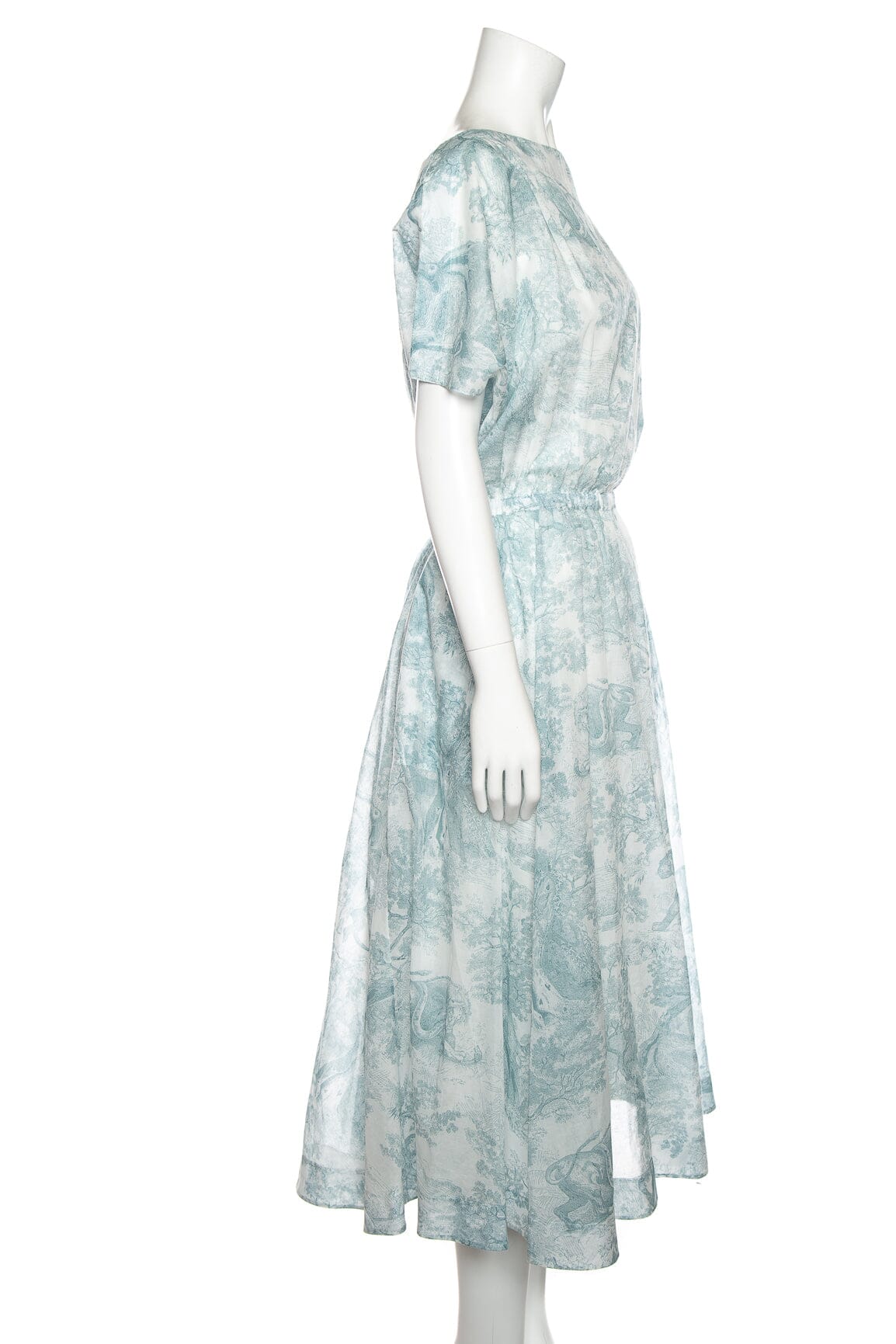 Christian Dior Blue and White "Toile de Jousy-Style" Print Midi Dress SZ 10 - Image 2