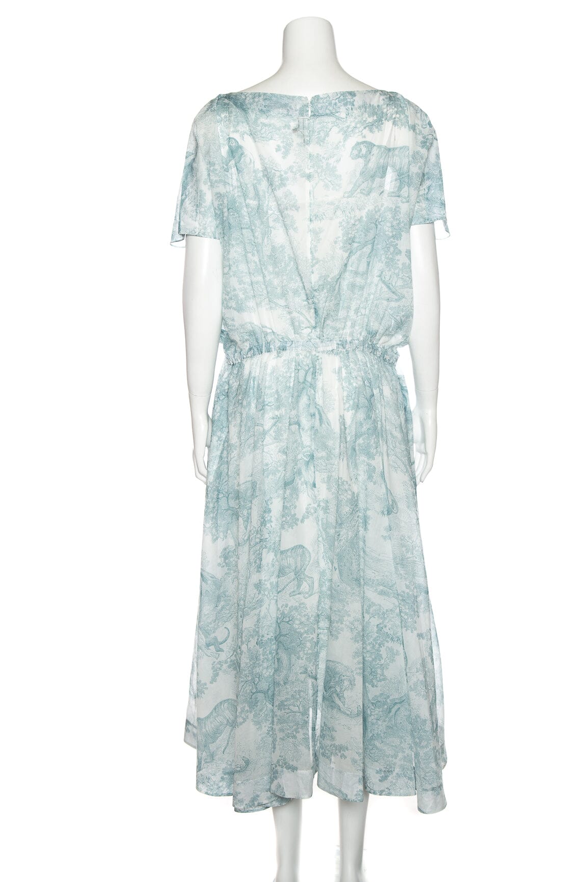 Christian Dior Blue and White "Toile de Jousy-Style" Print Midi Dress SZ 10 - Image 3