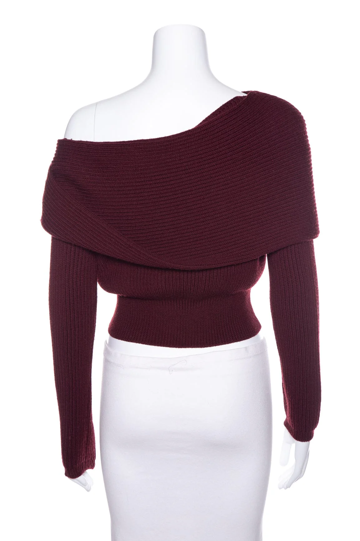 Christian Dior Maroon Off the Shoulder Sweater SZ 10 - Image 3