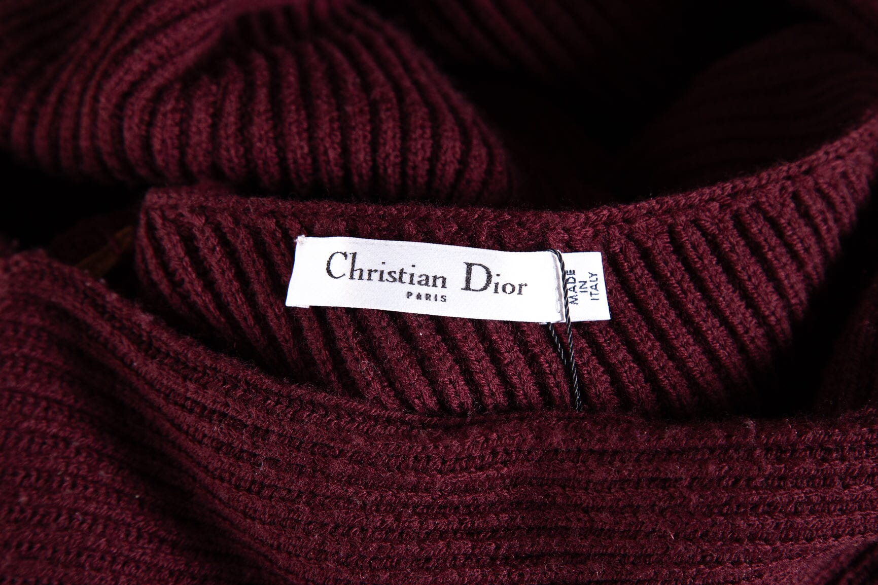 Christian Dior Maroon Off the Shoulder Sweater SZ 10 - Image 4