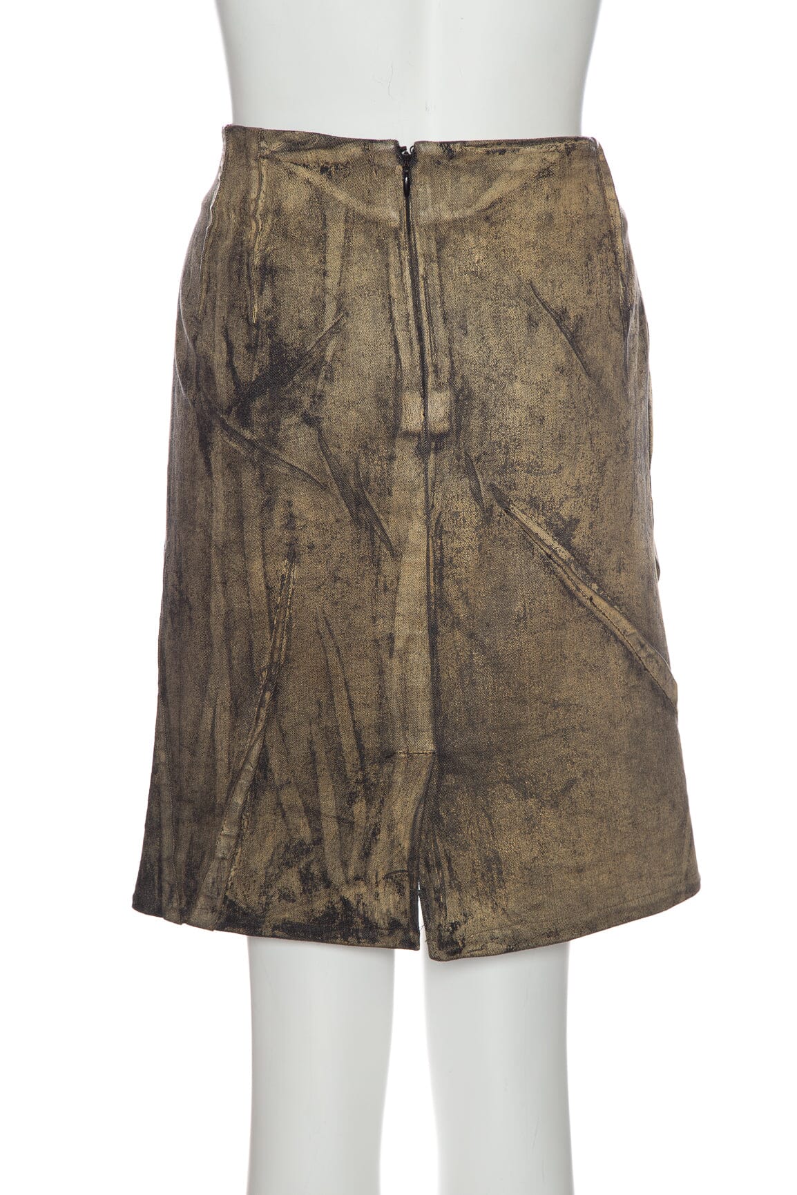 Christian Dior Tan and Black Printed Detail Knee Length Skirt SZ 40 - Image 3
