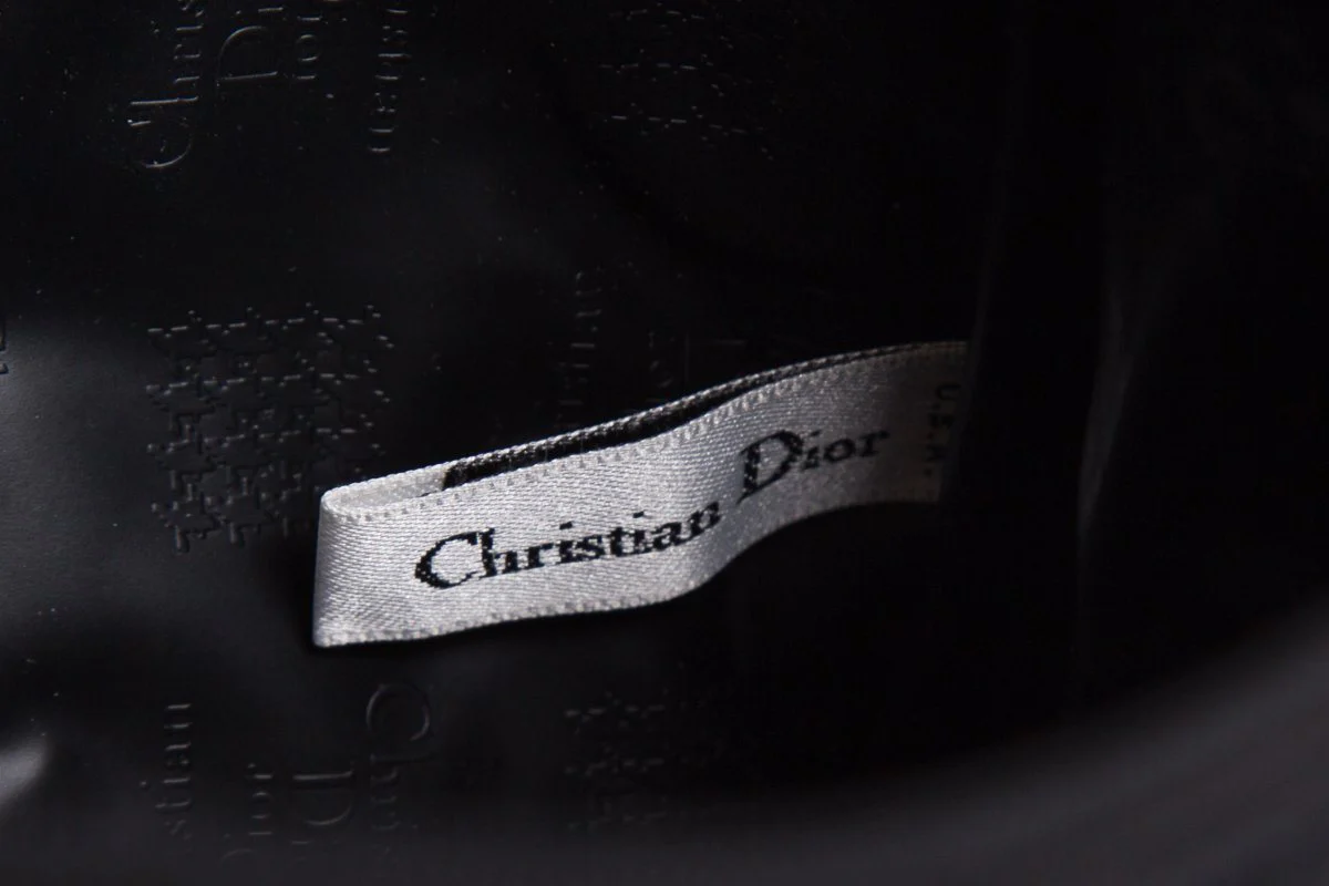 Christian Dior Vintage Black Satin Pouch - Image 10