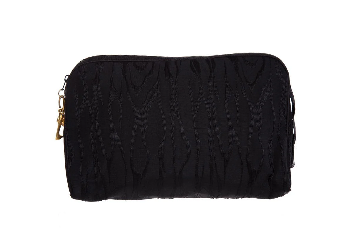 Christian Dior Vintage Black Satin Pouch - Image 4
