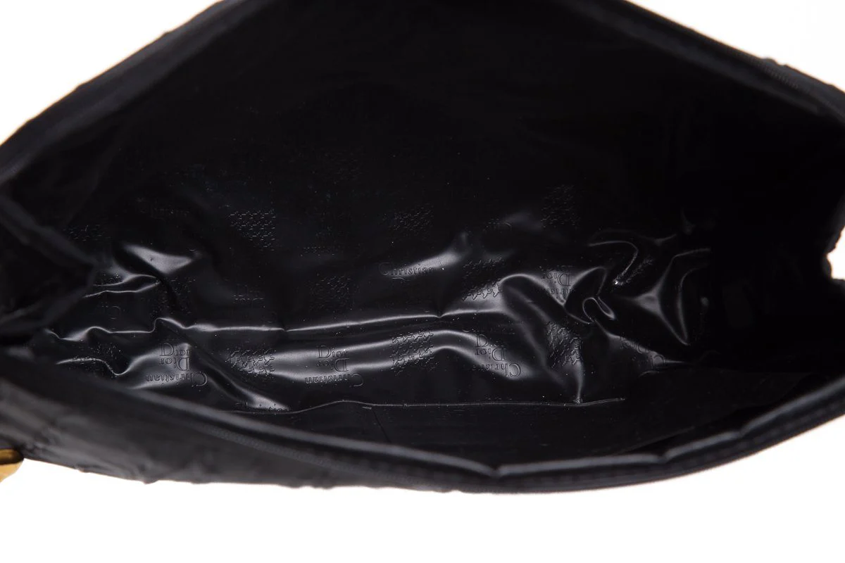 Christian Dior Vintage Black Satin Pouch - Image 9