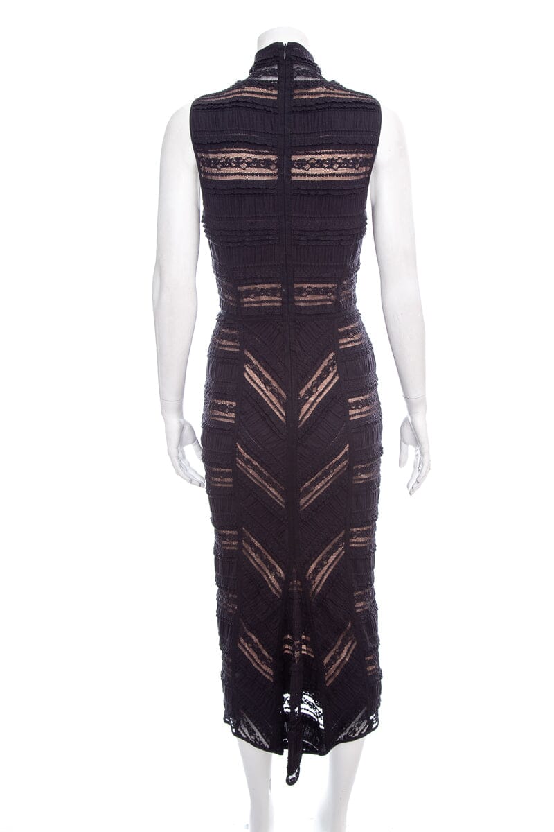 Cinq A Sept Black Fully Lace Midi Dress SZ 2 NWT - Image 3