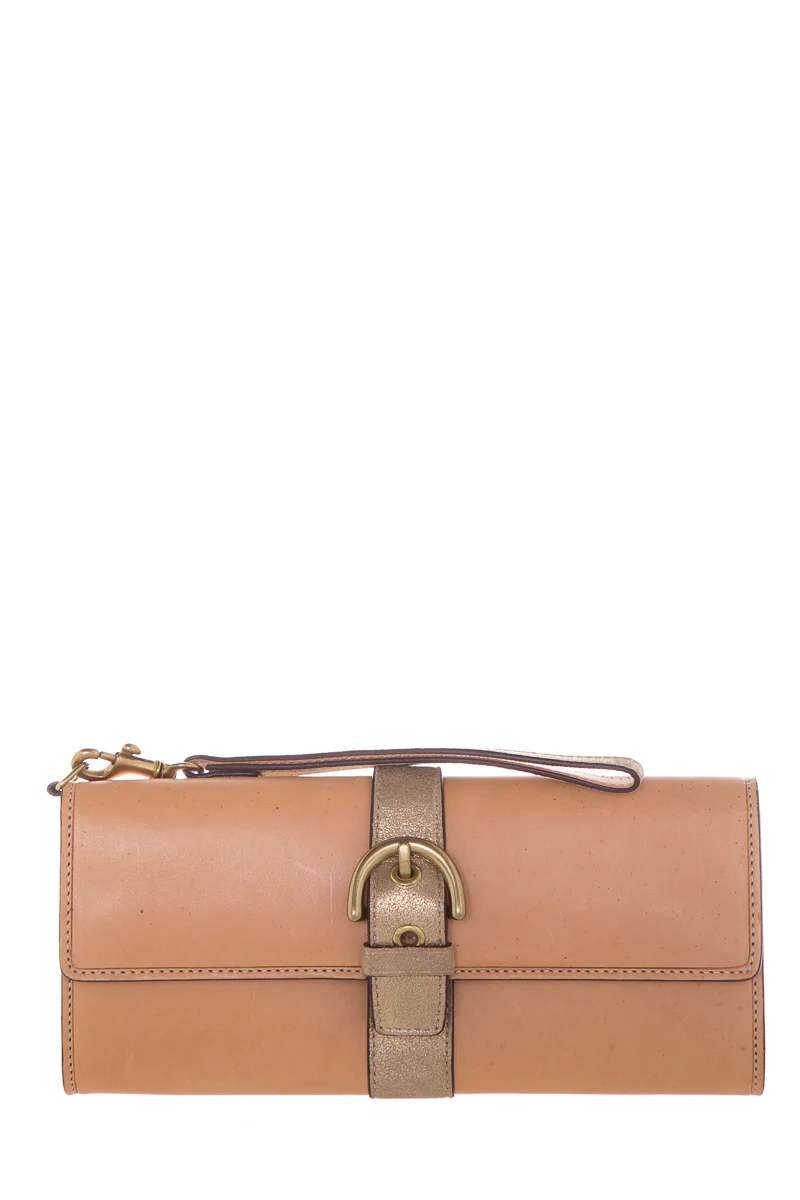 Coach Tan Leather Wristlet