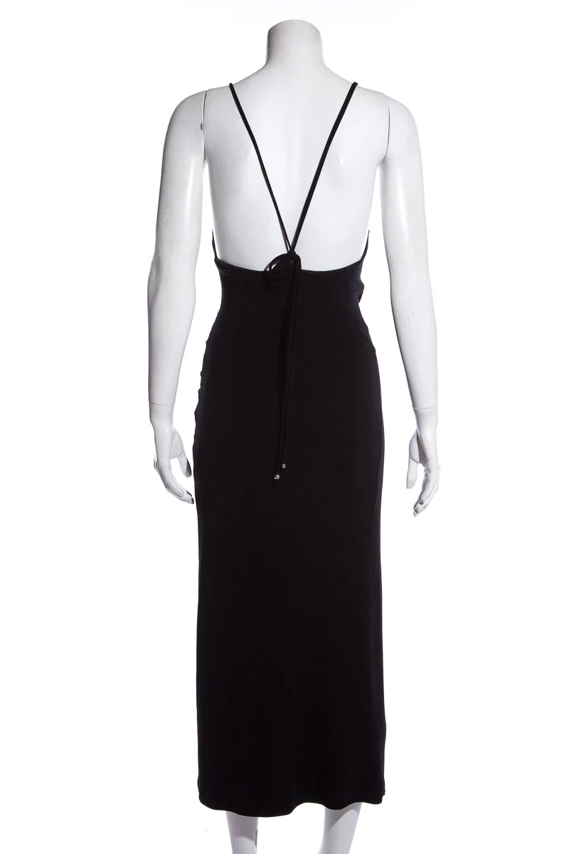 Daniela Corte Black Ruched Front Dress SZ N/A - Image 3