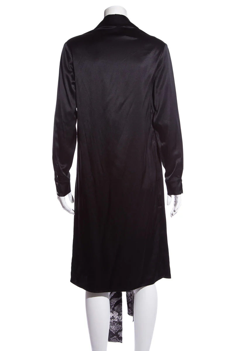 Daniela Corte Black Silk & Snakeskin Tunic SZ 40 - Image 3