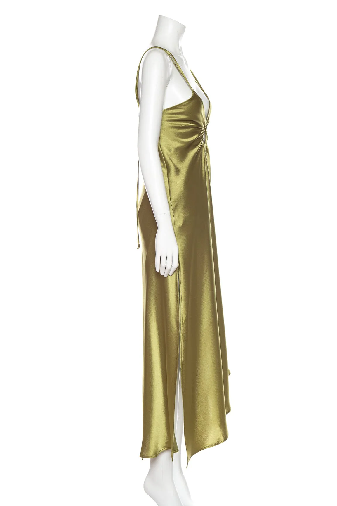 Daniela Corte Chartreuse Slip Dress SZ S - Image 2