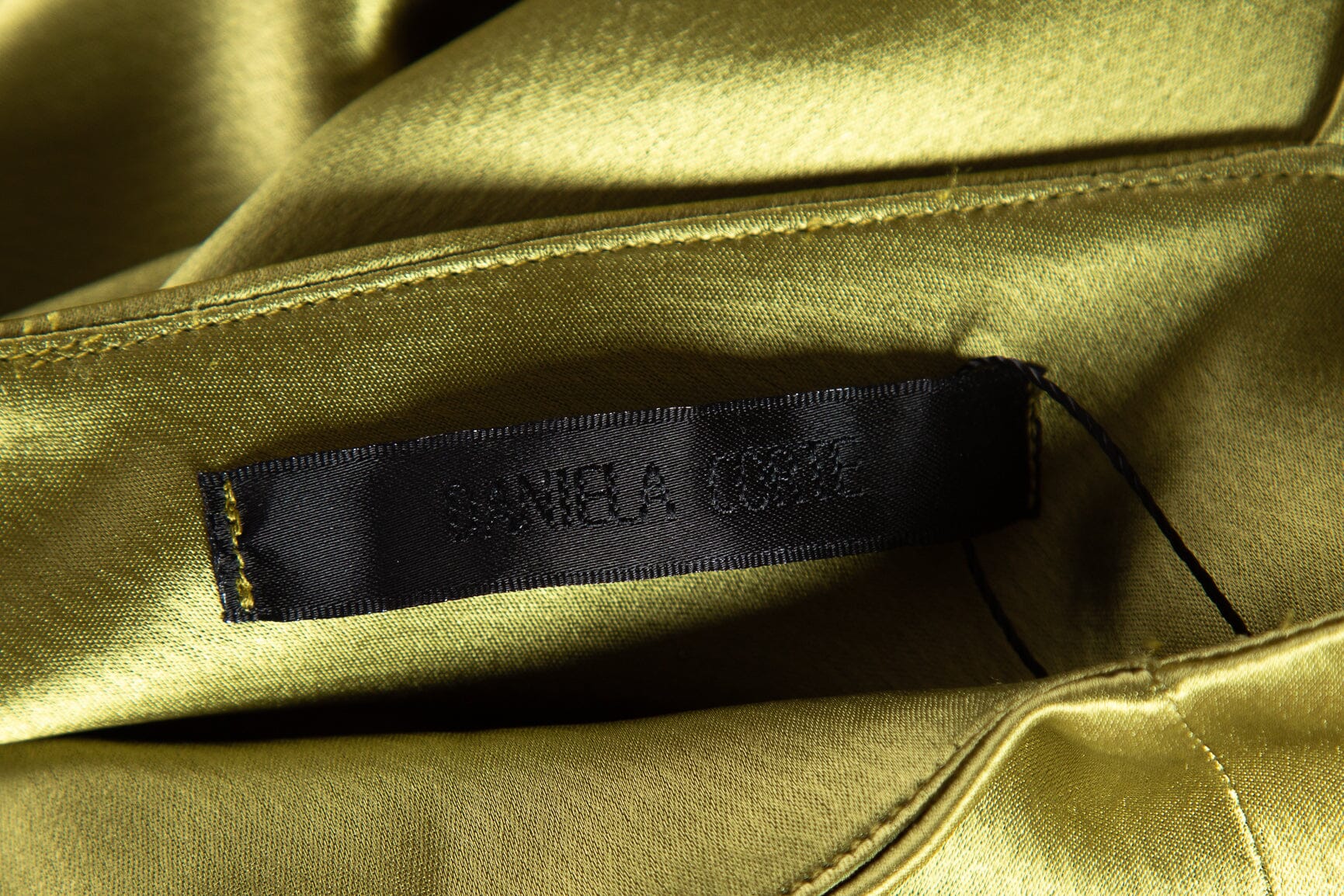 Daniela Corte Chartreuse Slip Dress SZ S - Image 4