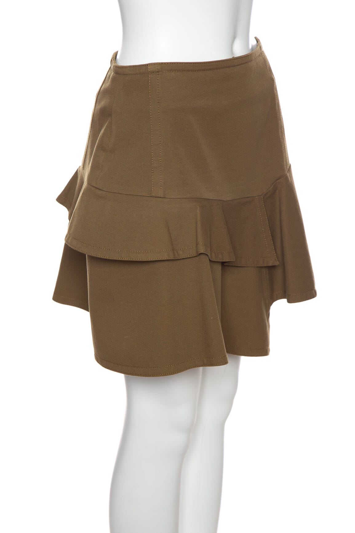 Derek Lam 10 Crosby Olive Ruffle Mini Skirt SZ 4 - Image 2