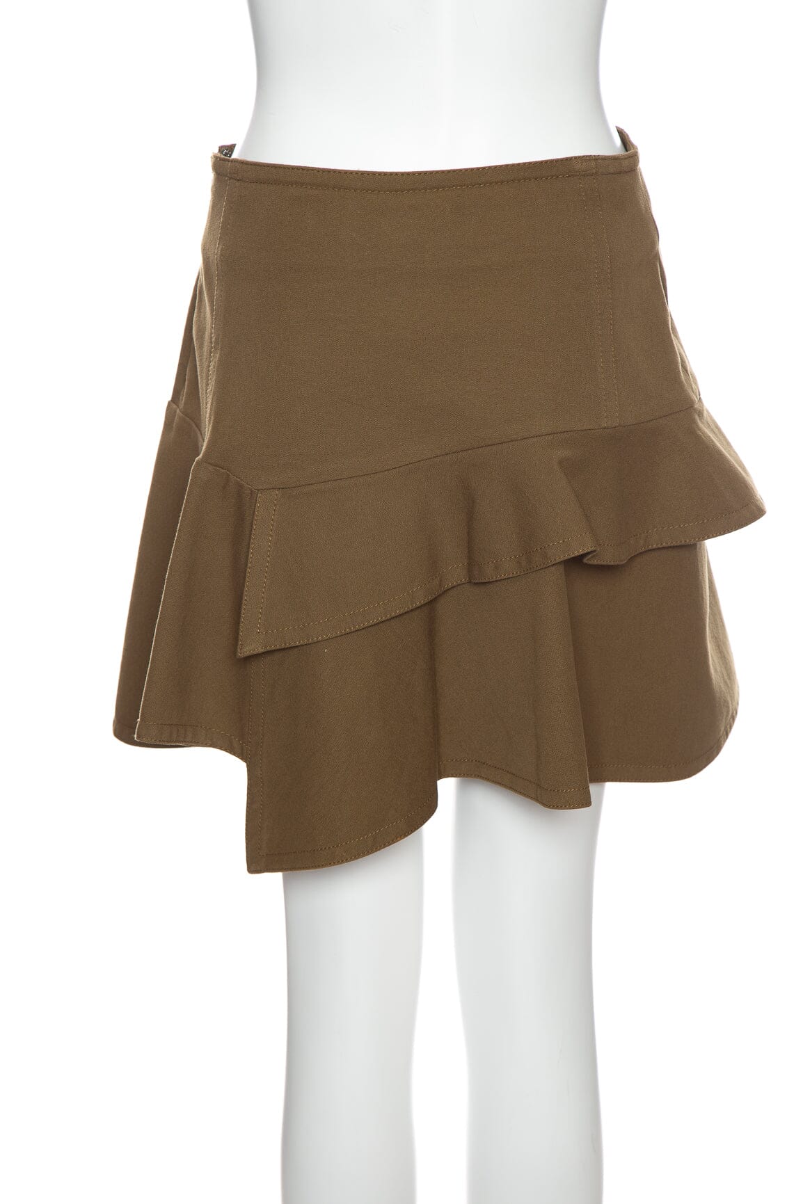 Derek Lam 10 Crosby Olive Ruffle Mini Skirt SZ 4 - Image 3
