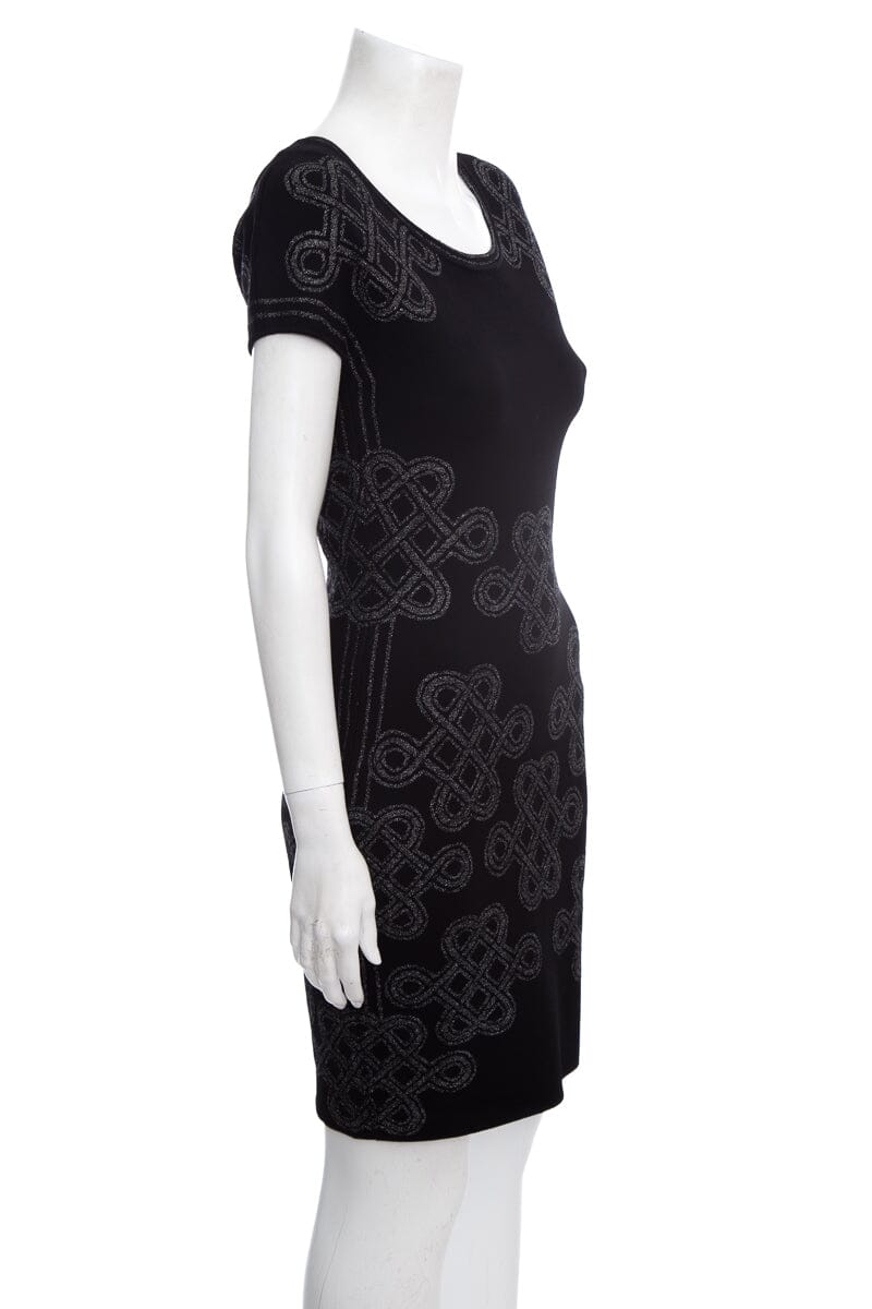 Diane Von Furstenberg Black Short Sleeve Mini Dress SZ M - Image 2