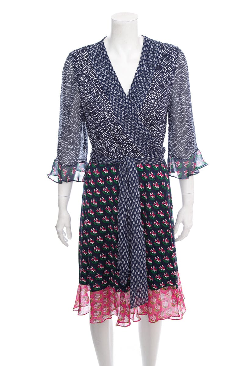 Diane Von Furstenberg Multi Color Dress SZ 10
