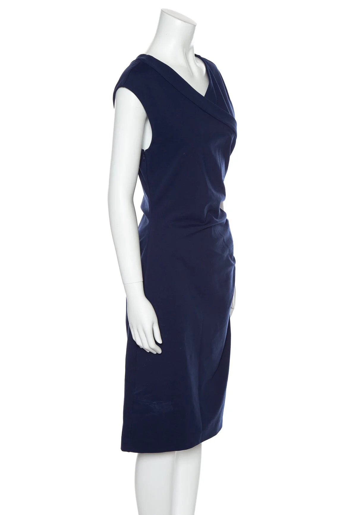 Diane Von Furstenberg Navy Sleeveless Fitted Dress SZ 10 - Image 2