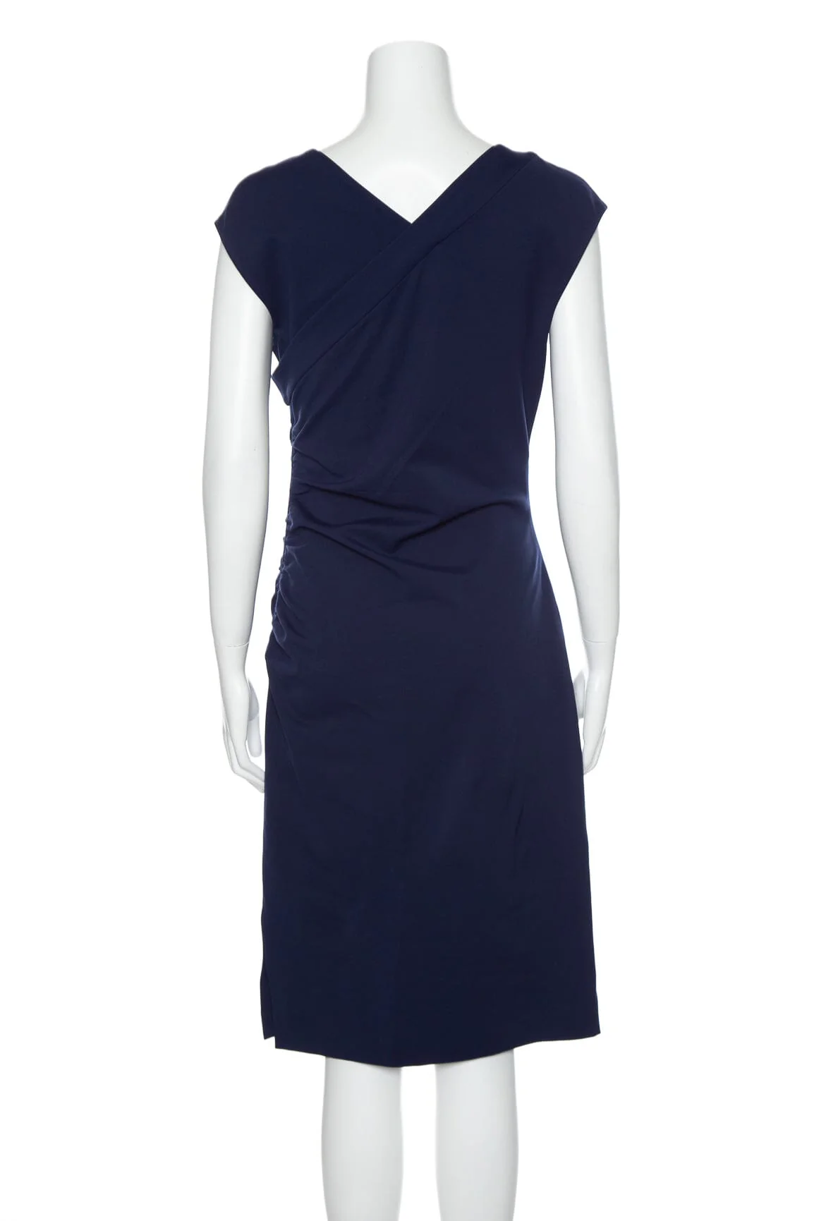 Diane Von Furstenberg Navy Sleeveless Fitted Dress SZ 10 - Image 3