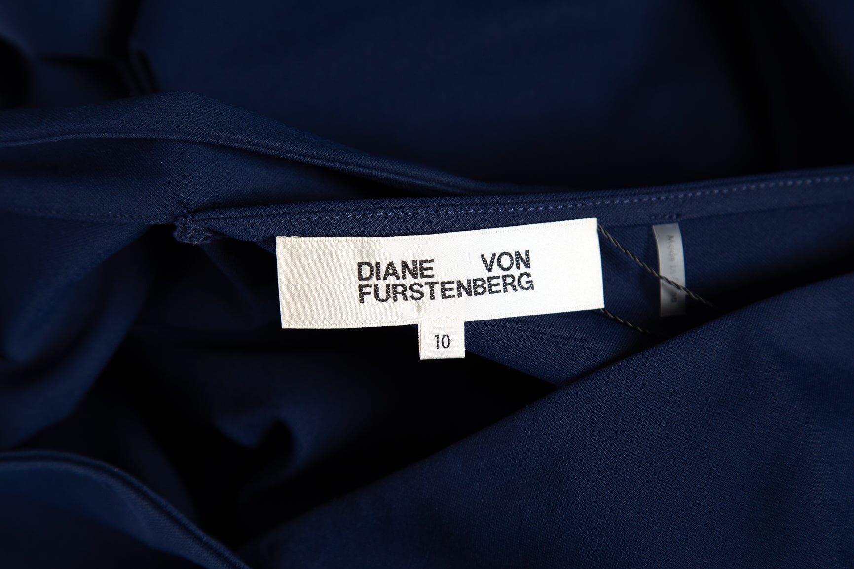 Diane Von Furstenberg Navy Sleeveless Fitted Dress SZ 10 - Image 4