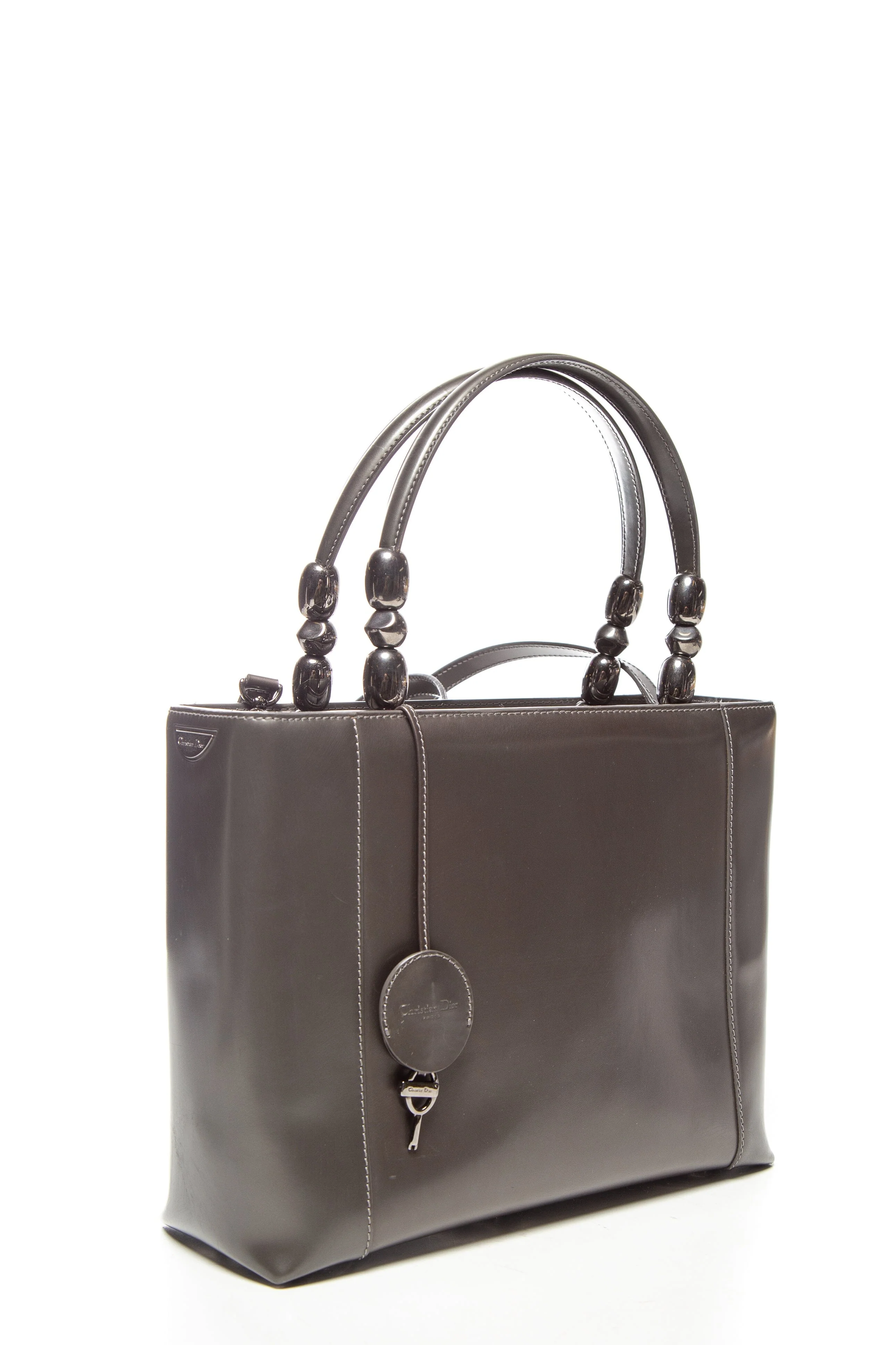 Dior Dark Grey Leather Malice Tote - Image 3