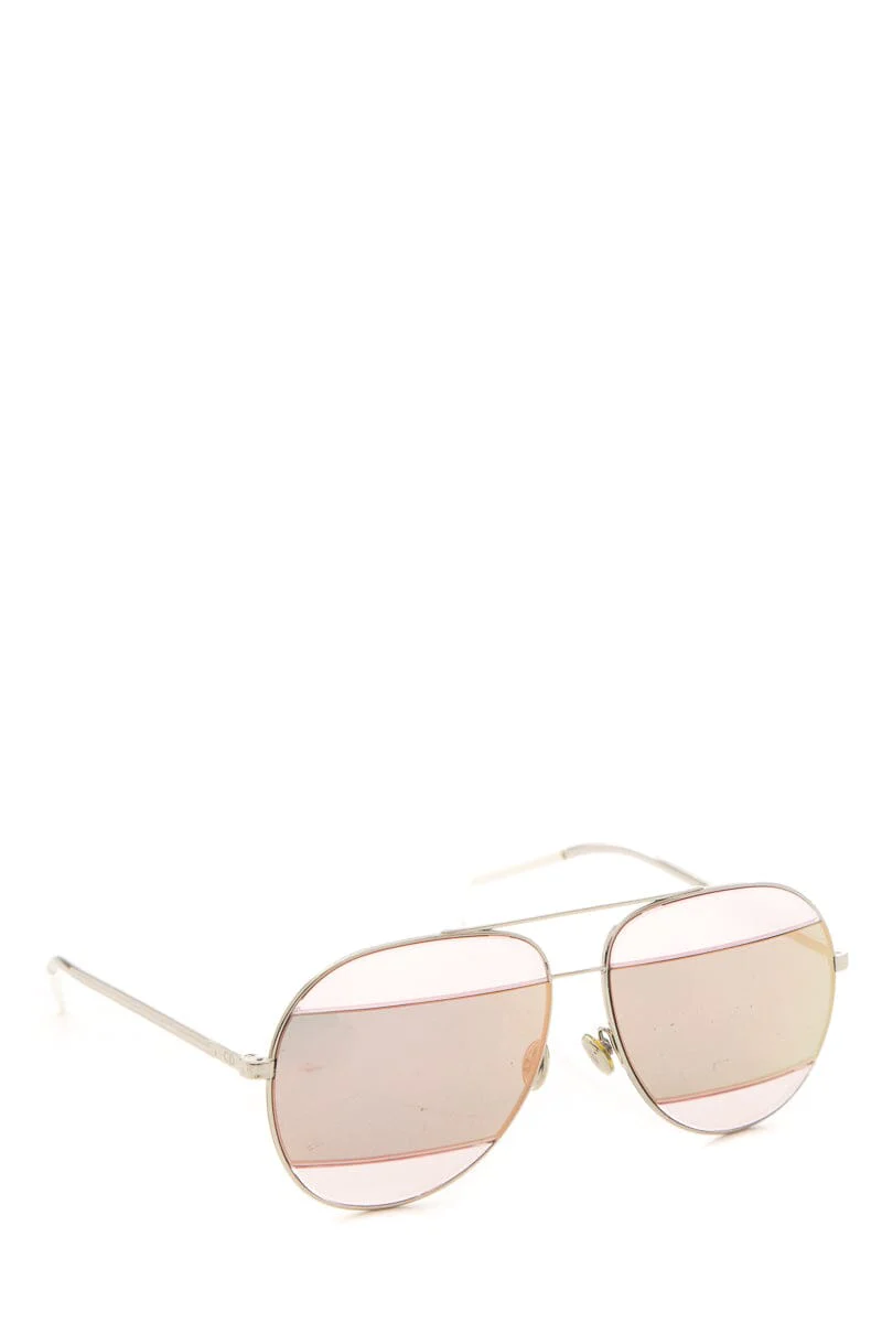 Dior Silver & Pink Split 2 Aviator Sunglasses