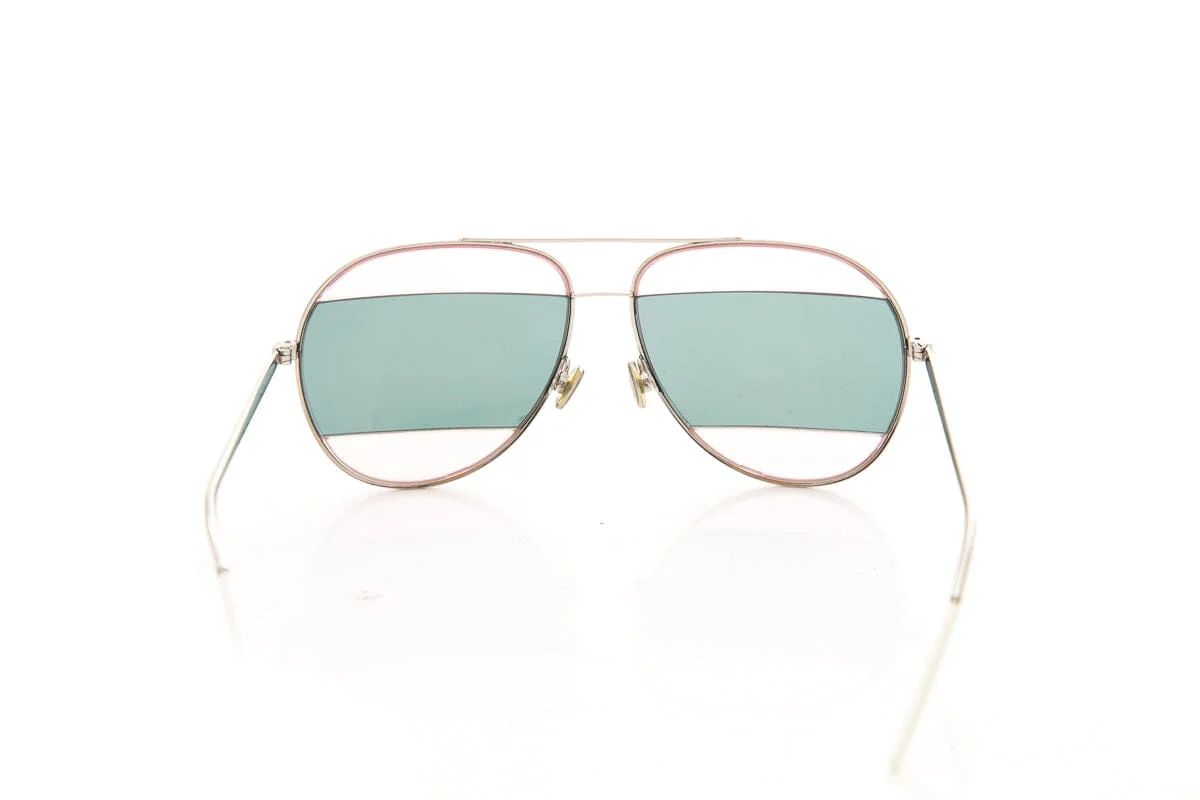 Dior Silver & Pink Split 2 Aviator Sunglasses - Image 4