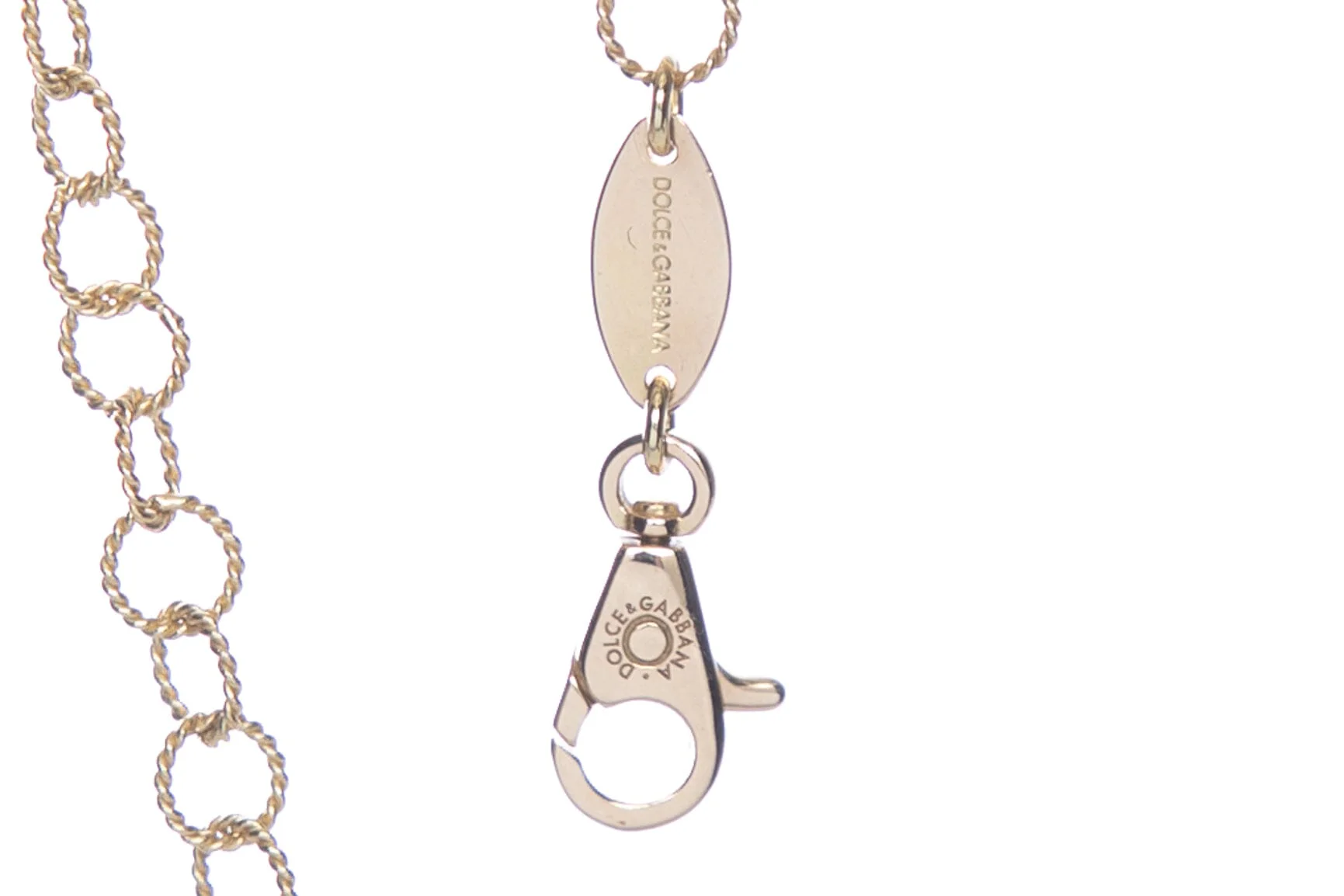 Dolce & Gabbana 18K Multicolor Fine Gemstone "D" Charm Necklace - Image 5