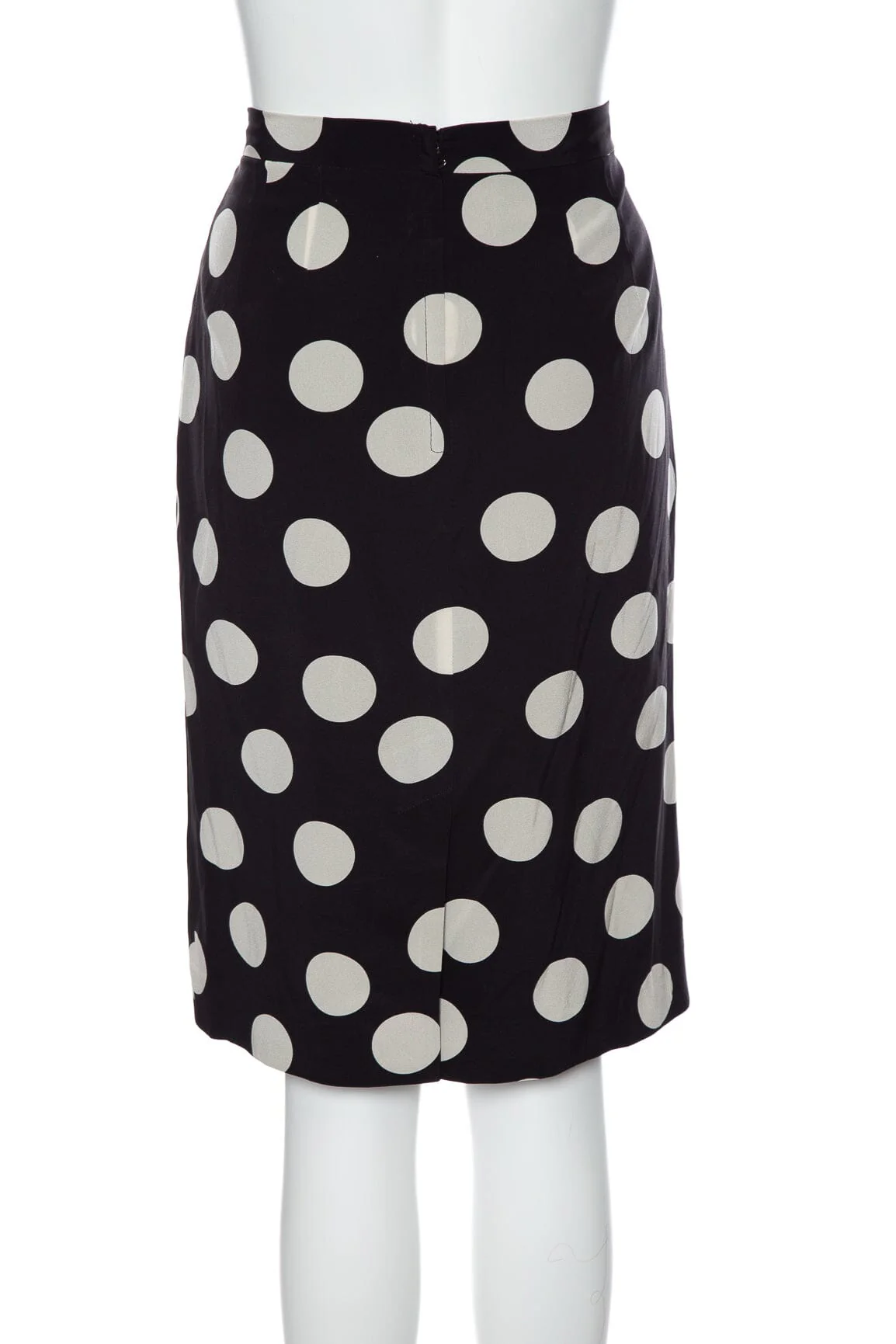 Dolce & Gabbana Black and White Polka Dot Silk Skirt SZ 44 - Image 3