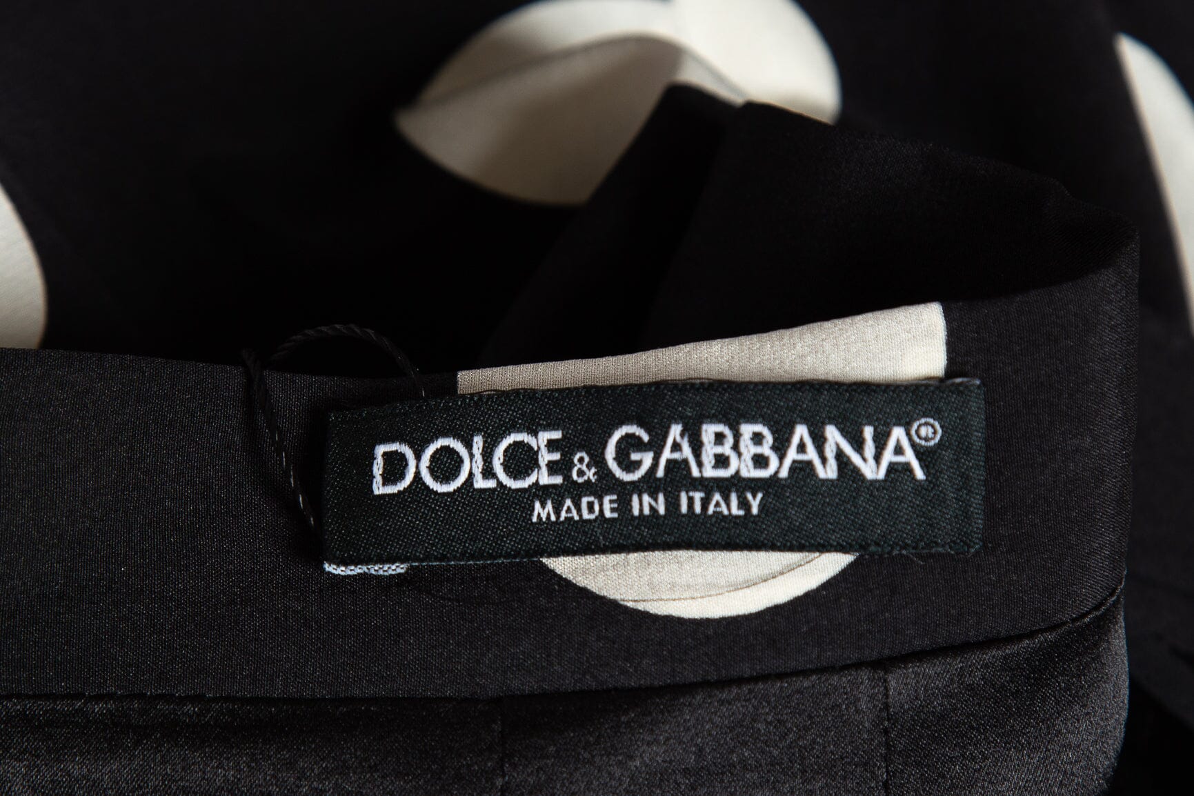 Dolce & Gabbana Black and White Polka Dot Silk Skirt SZ 44 - Image 4