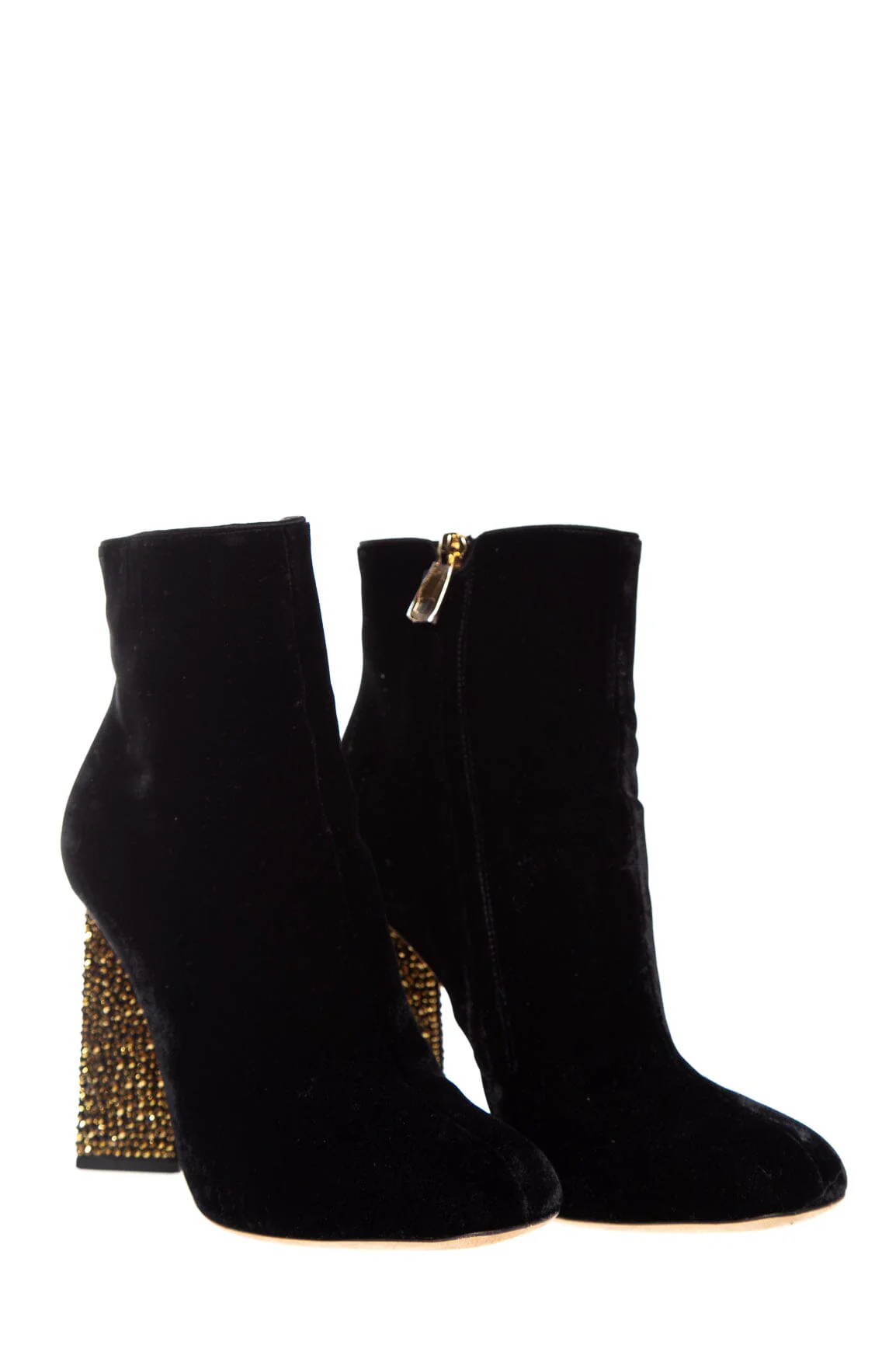 Dolce & Gabbana Black Velvet Ankle Booties SZ 37 - Image 2