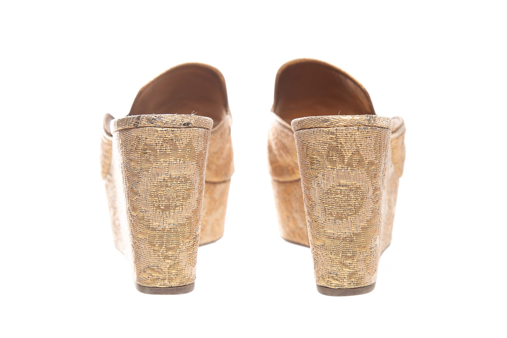 Dolce & Gabbana Gold Jacquard Wedge SZ 39 - Image 4