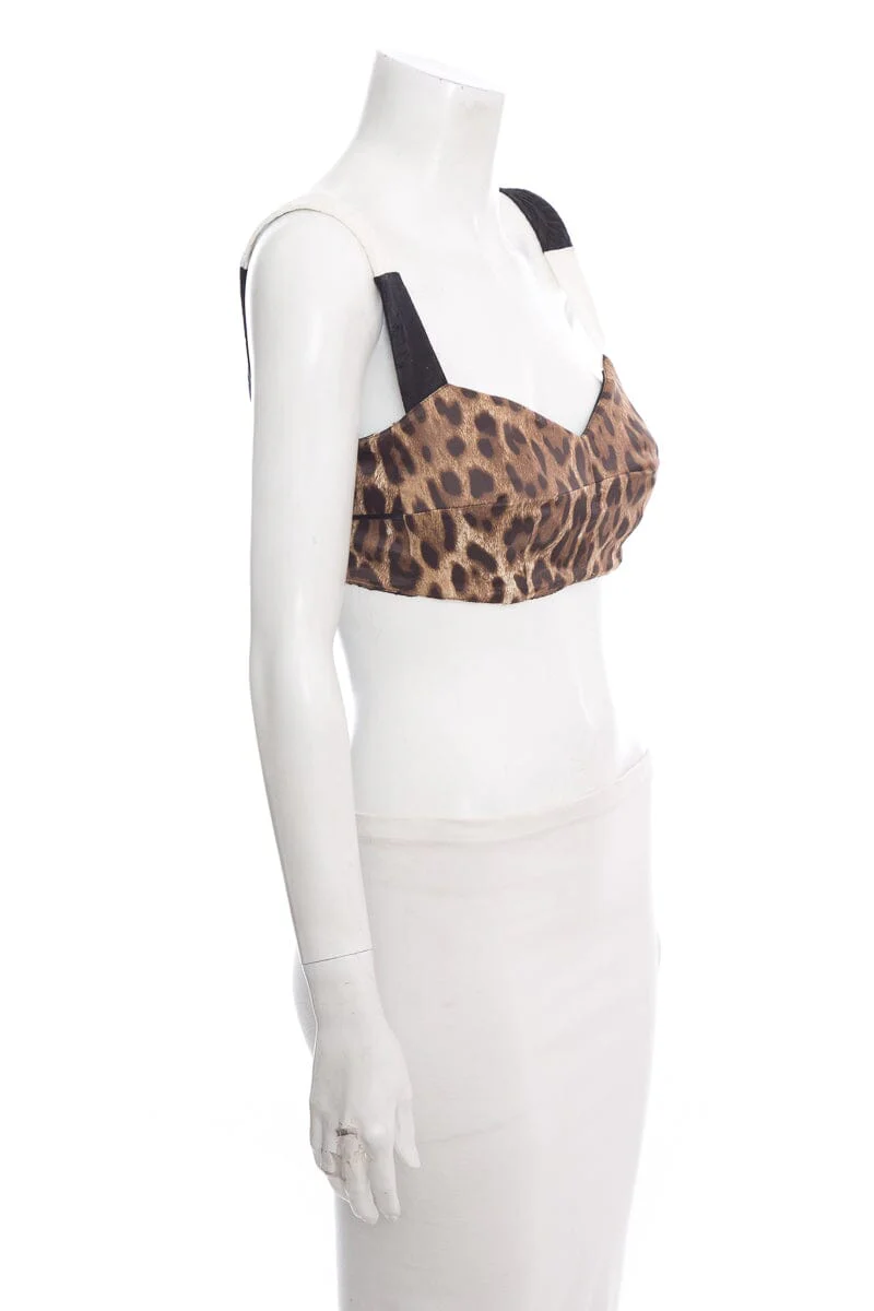 Dolce & Gabbana Leopard Print Crop Top SZ 42 NWT - Image 2
