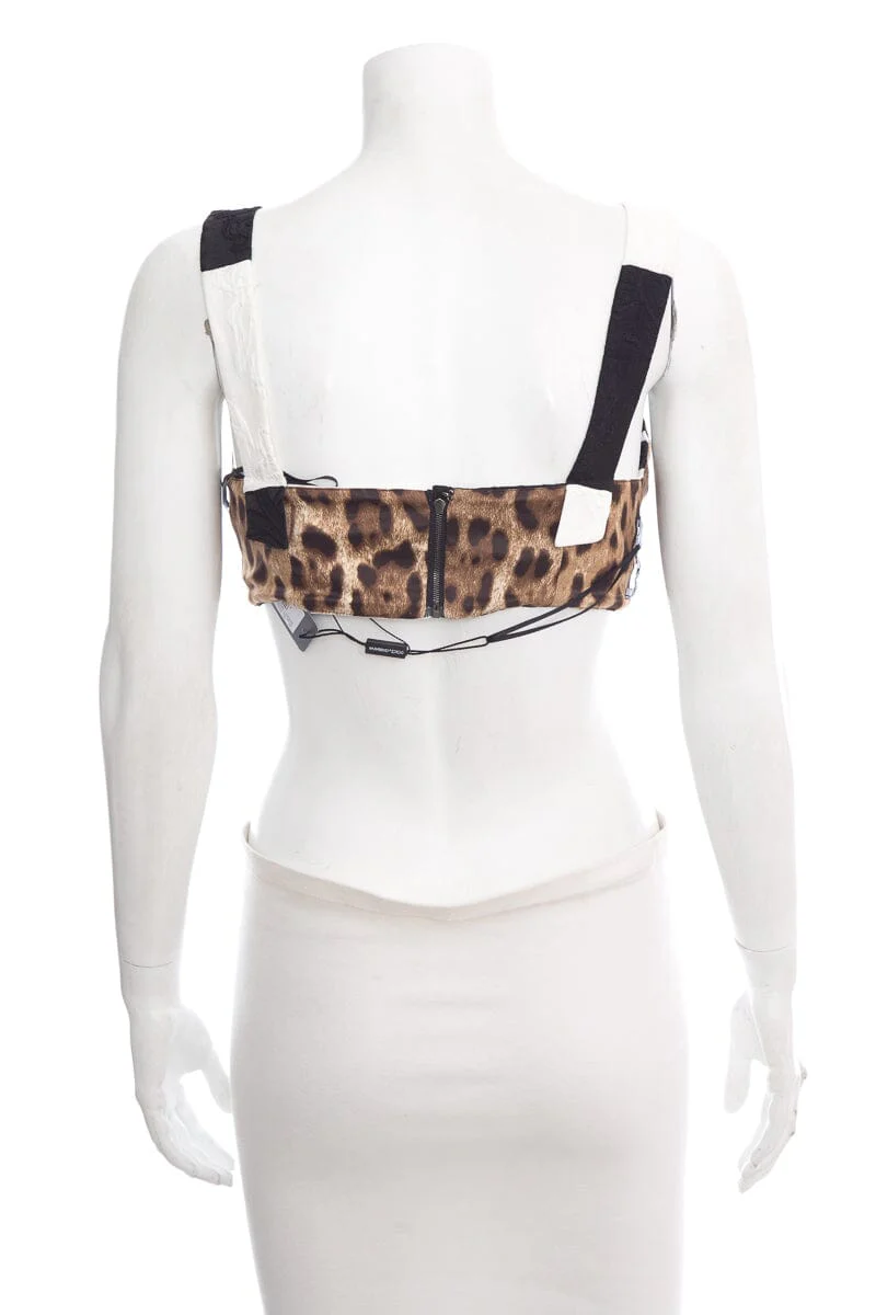 Dolce & Gabbana Leopard Print Crop Top SZ 42 NWT - Image 3
