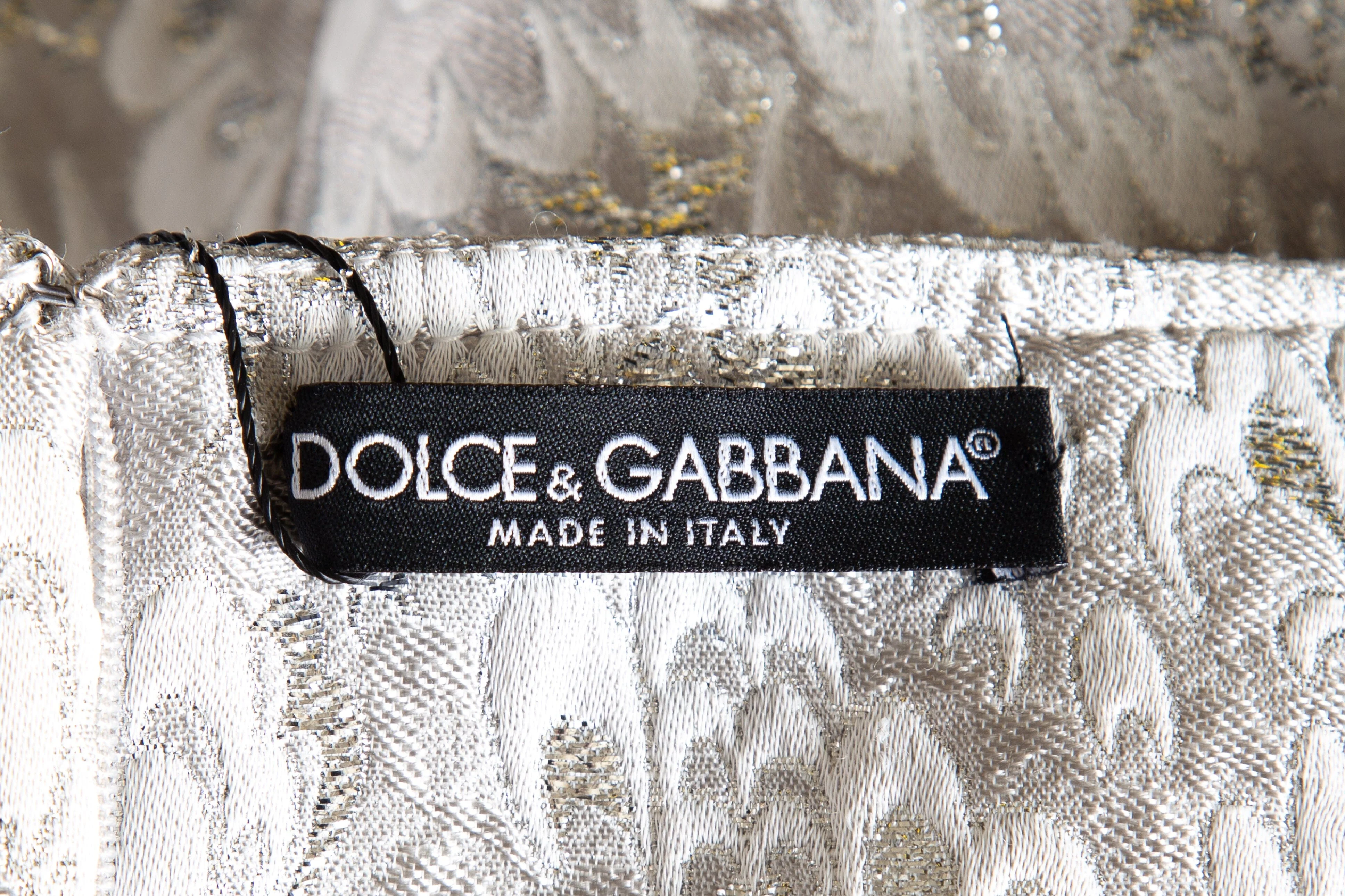 Dolce & Gabbana Silver and Grey Dress SZ 42 - Image 4