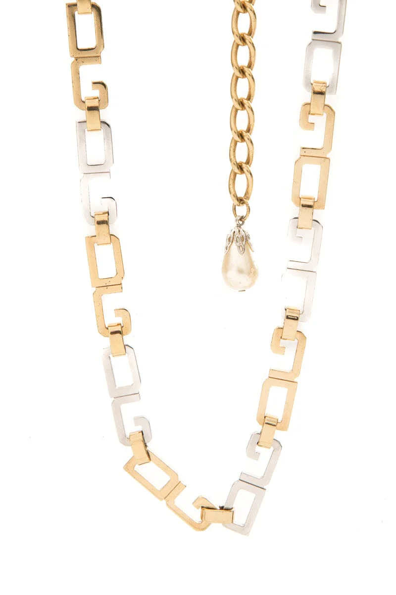 Dolce & Gabbana Silver & Gold DG Chain Belt - Image 3