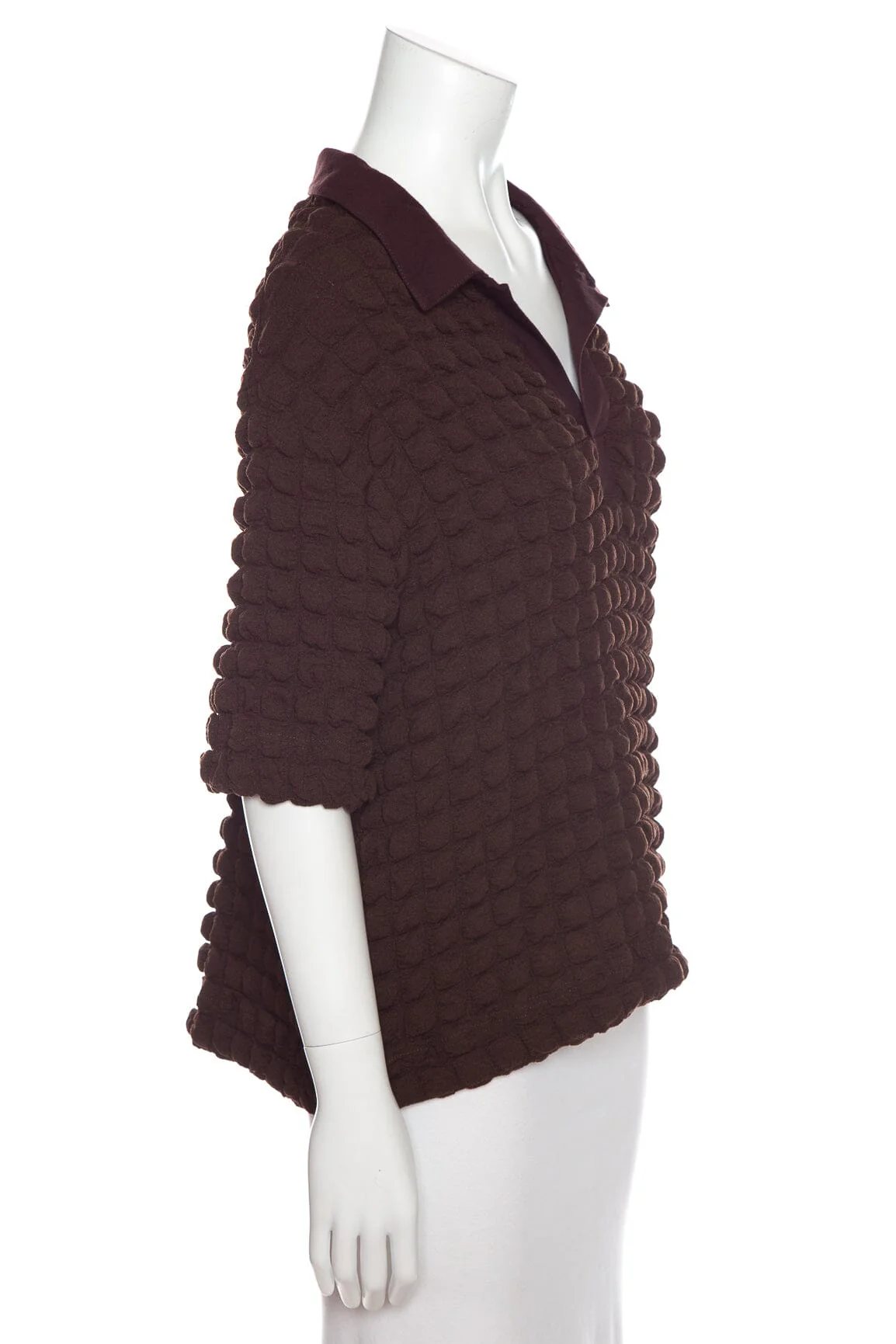 Eckhaus Latta Brown Textured Top SZ L - Image 2