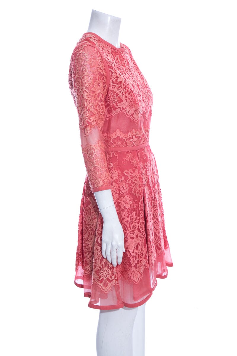 Elie Saab Coral Lace Knee Length Dress SZ 40 NWT - Image 2